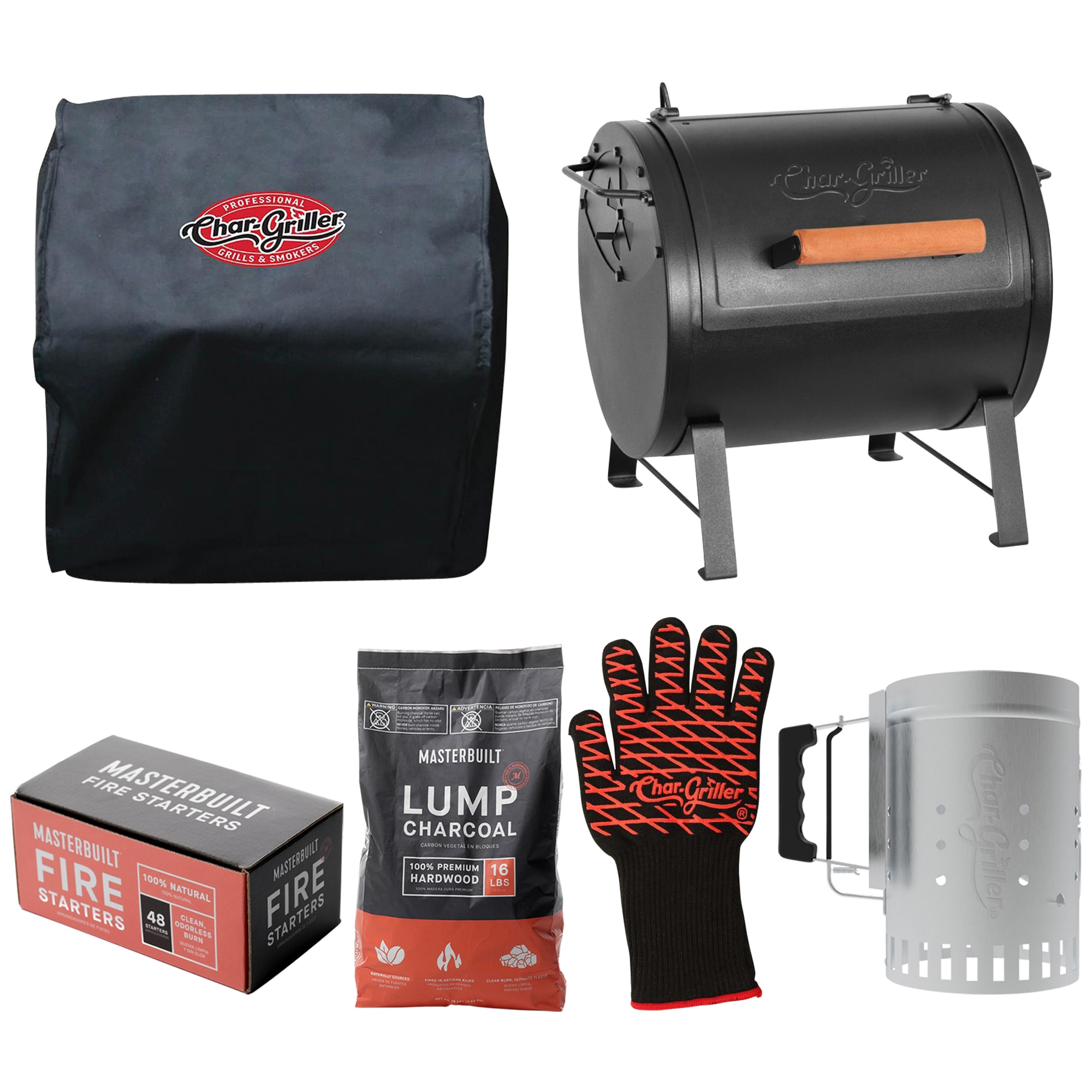Cave Tools Grill Smoker Box Starter Kit for Wood Chips Stainless Steel Bucket Style with Hinged Lid BBQ Grill and Smoker Accessories - Large