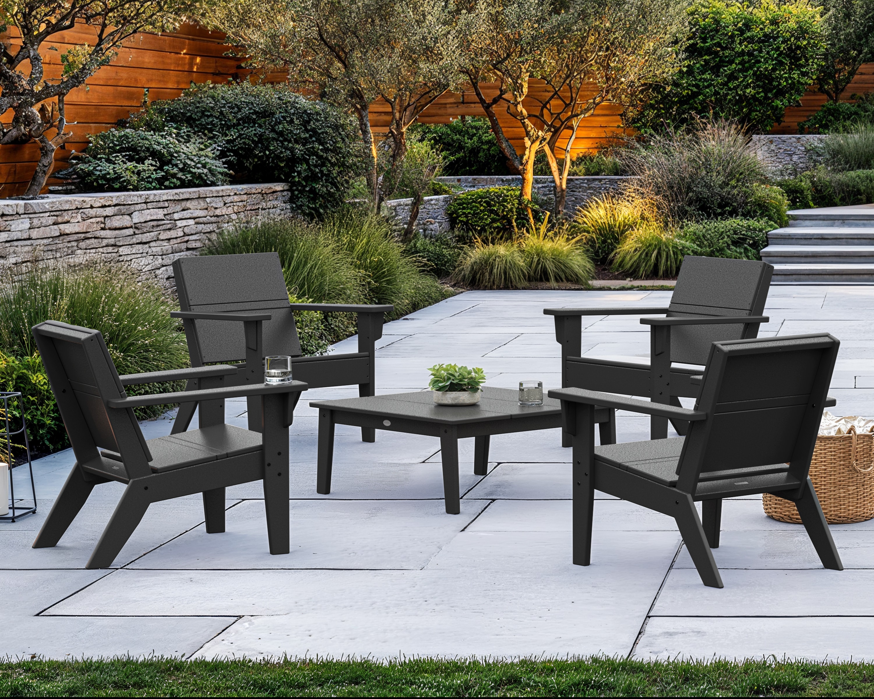 Origin 21 by POLYWOOD PWS2730-1-BL Irving 5 -Piece Patio Conversation Set