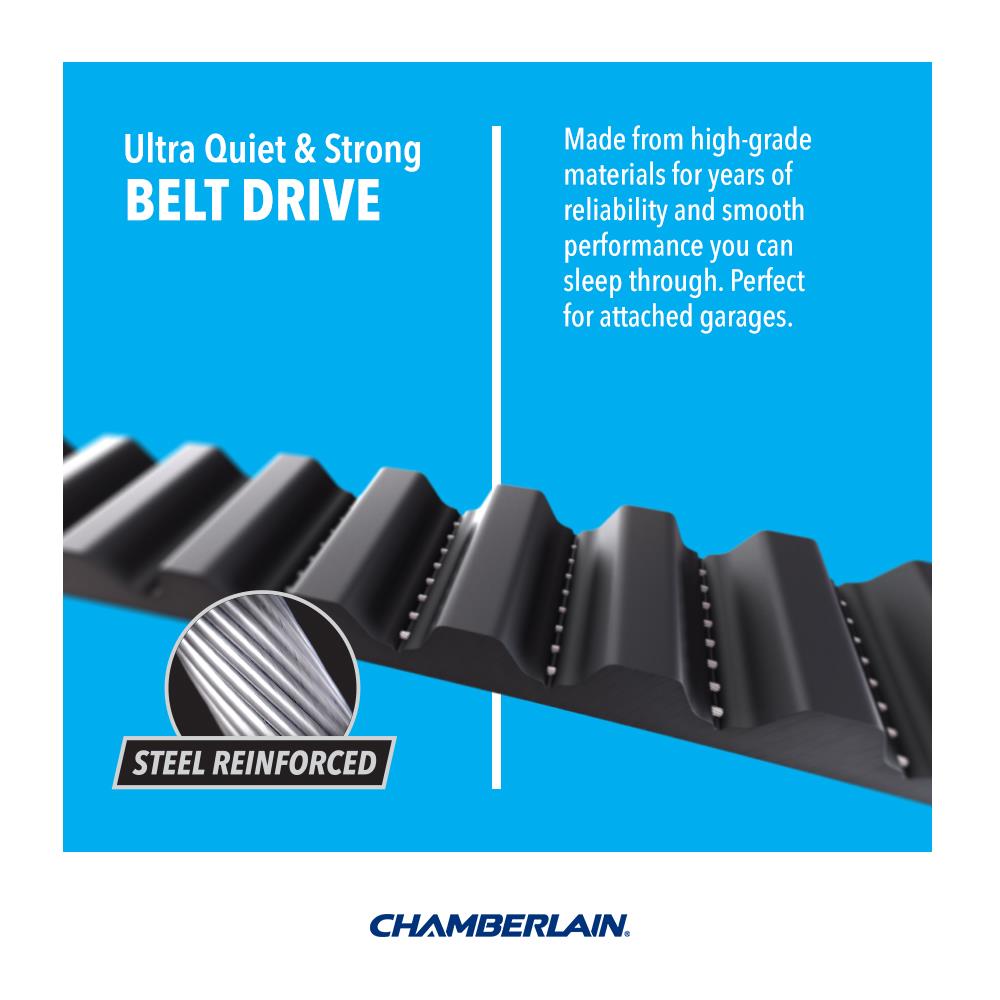 Chamberlain 1 2 HP Ultra Quiet and Strong Belt Drive Garage Door Opener in the Garage Door Openers department at Lowes