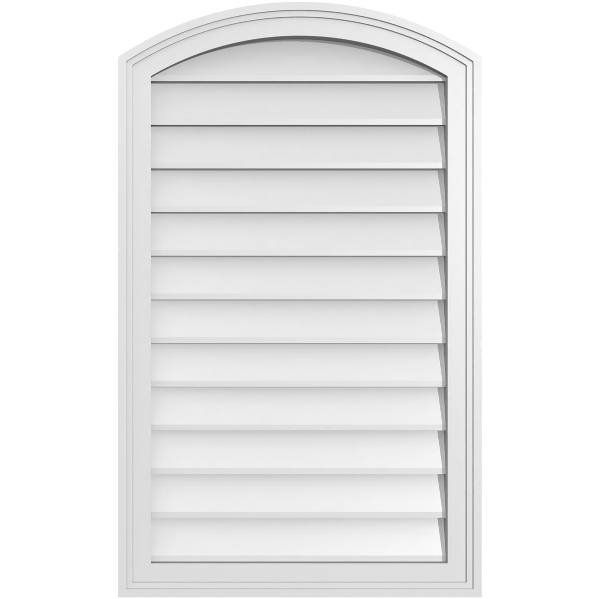 Ekena Millwork GVPAR22X3602SN 22-Inches x 36-Inches Off-white Round top PVC Gable Louver Vent