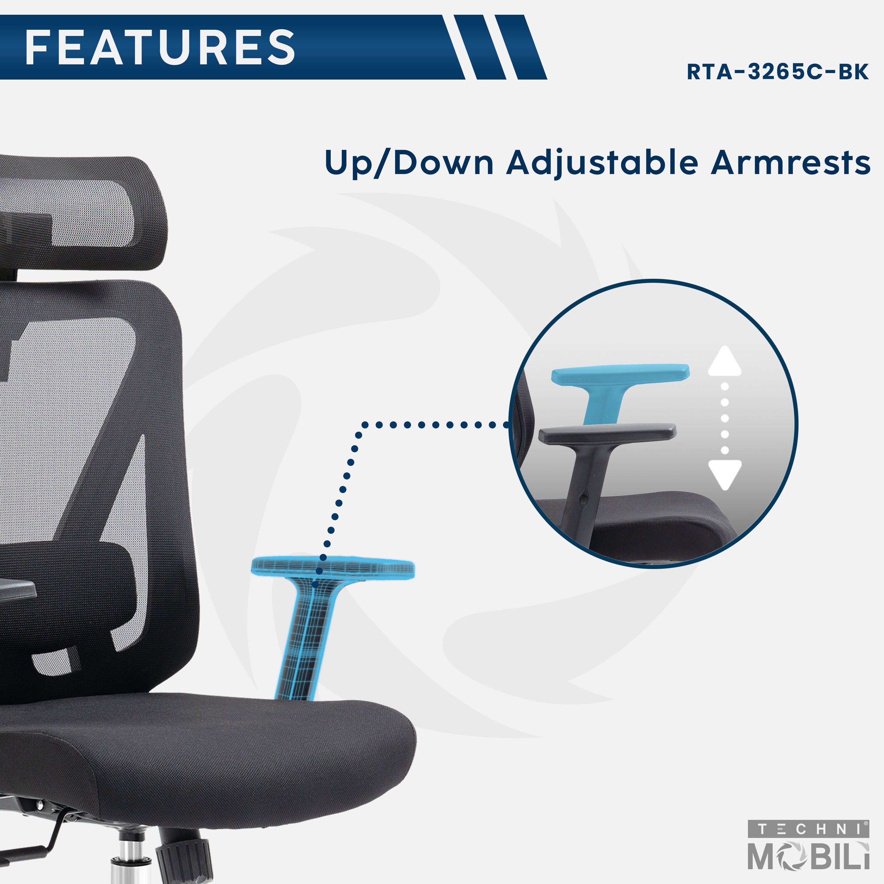 Techni Mobili RTA-3265C-BK Office-Chairs - View #8