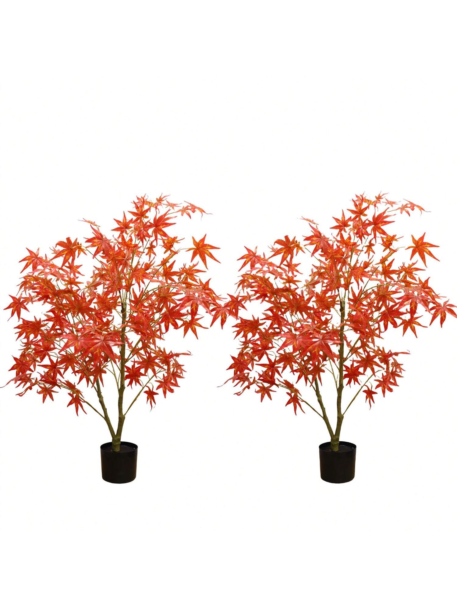 WhizMax GGL-FQZOL-5T4BKXG7 2pcs Autumn Artificial Maple Trees  Artificial Maple Tree Plants Potted  Fall Maple Tree With Realistic Branch Leaves For Thanksgiving Home Decor 120m Red Maple 3.9FT
