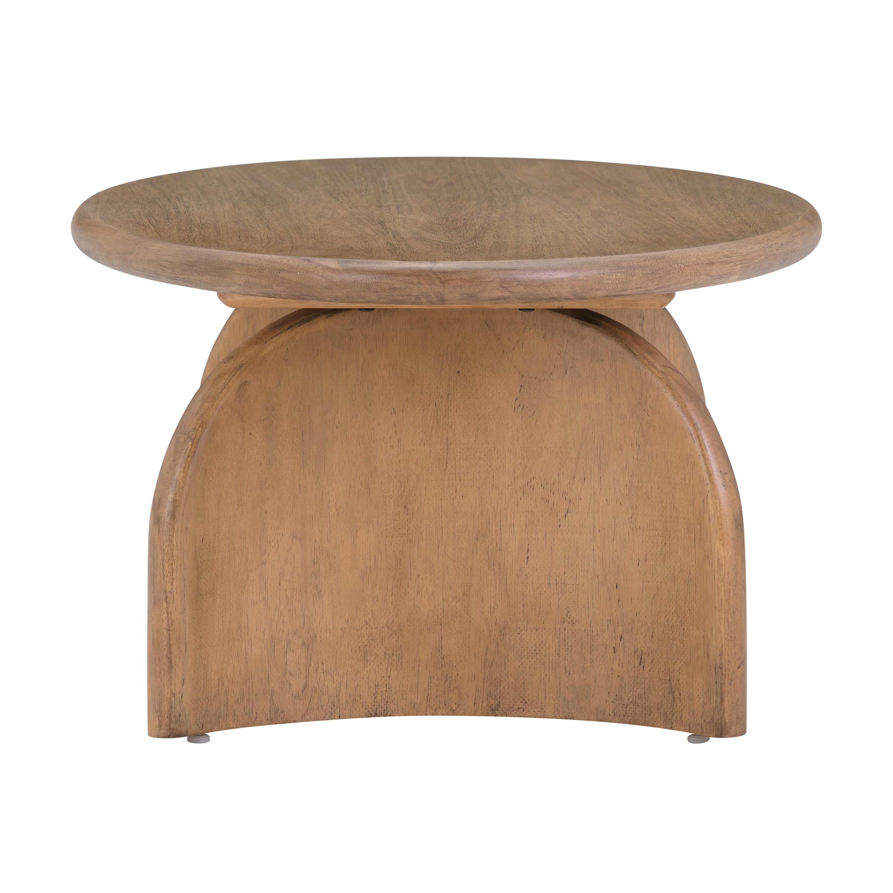 Contemporary Sofia Cognac Oval Wooden Outdoor Coffee Table with Storage