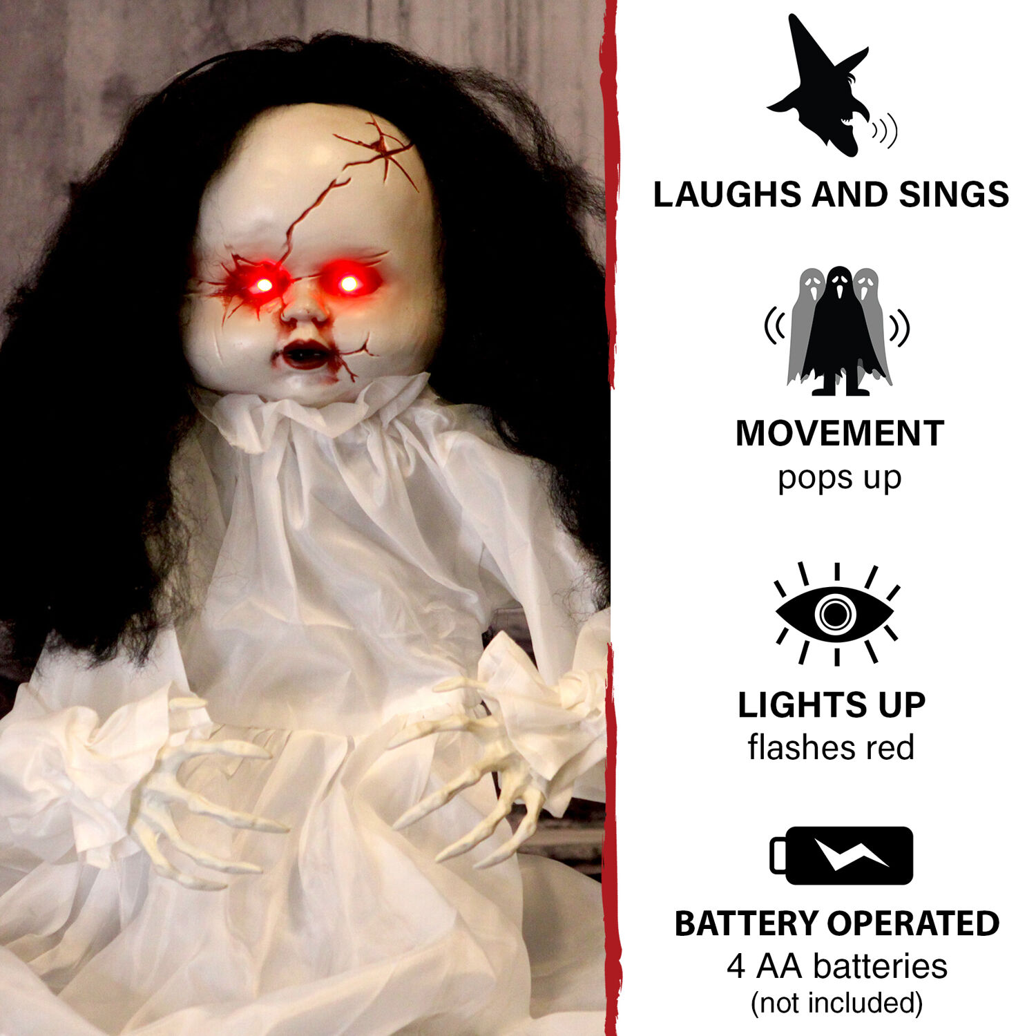 Haunted Hill Farm HHFJDOLL-1LSA Halloween-Animatronics - View #11