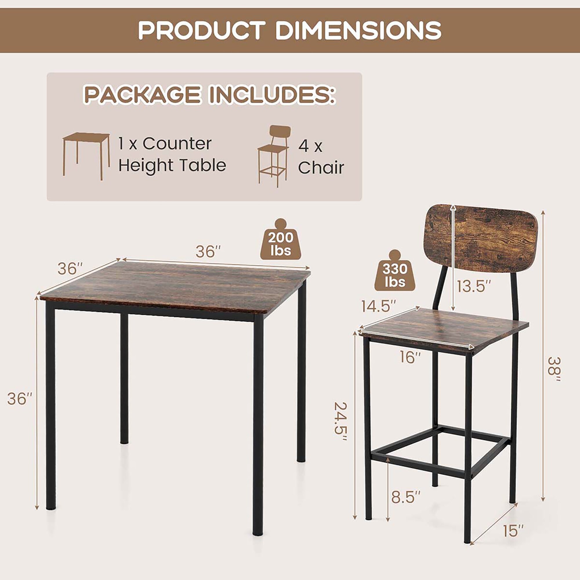 Goplus HCST00102 Dining-Sets - View #2