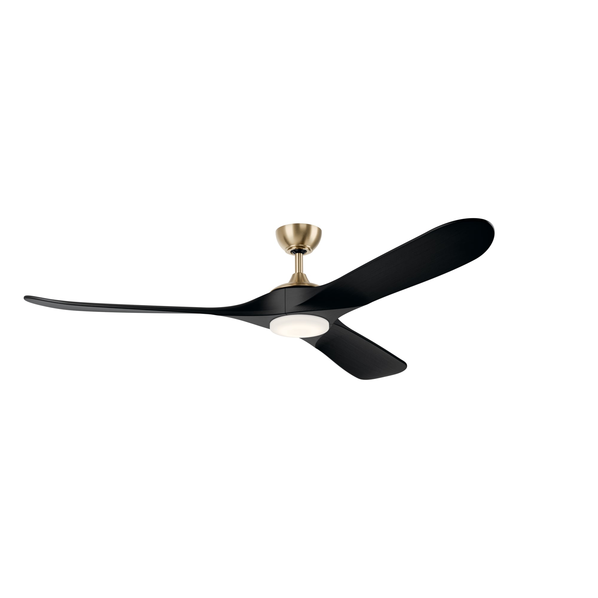 Kichler 310570CPZ Mylo 70-in Color-Changing Integrated LED Outdoor Champagne Bronze with Jet Black Blades Ceiling Fan With Light - Remote Included ( 3 -Blade )