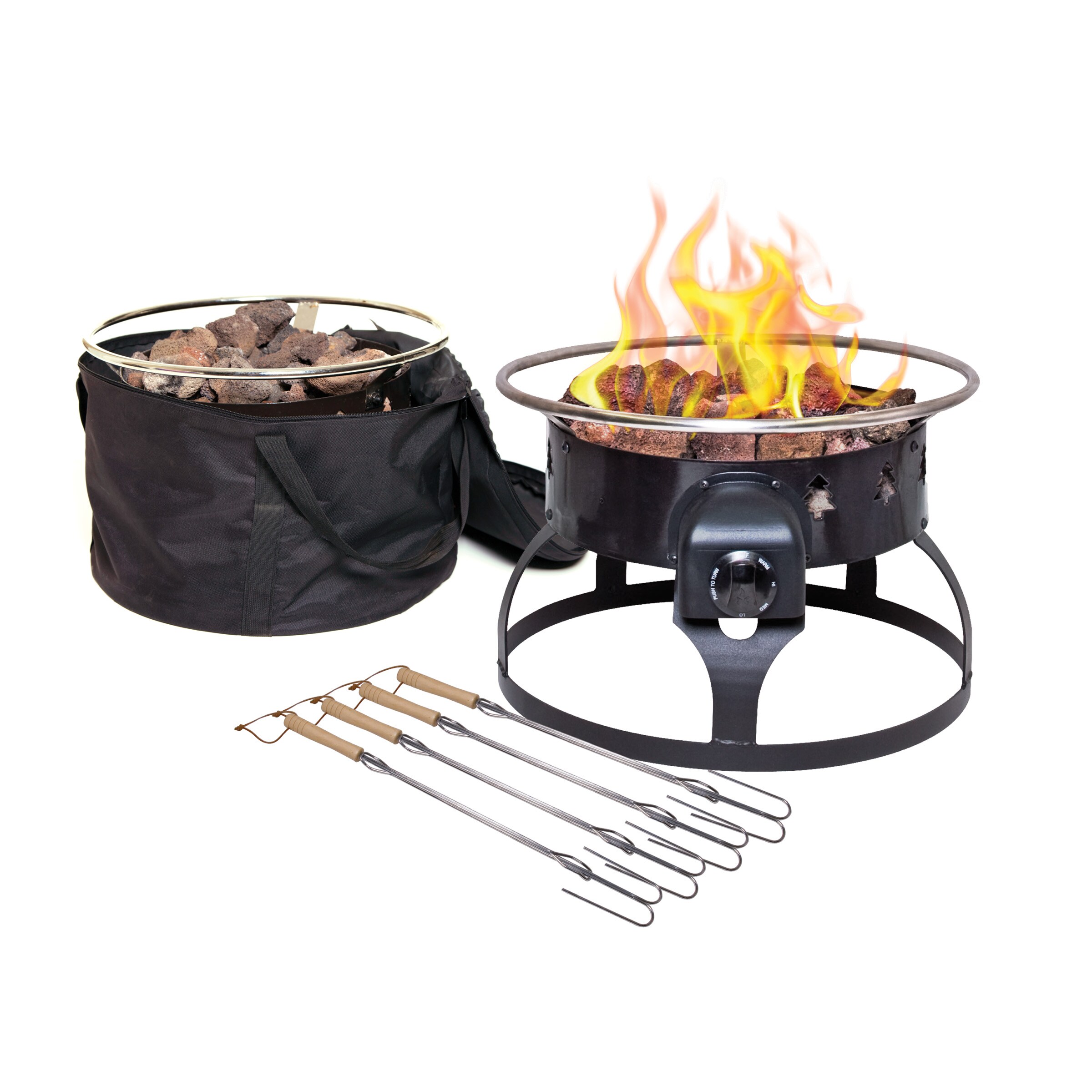 Camp Chef Redwood 19-in W 55000-BTU Black Steel Portable Steel Propane Gas Fire  Pit in the Gas Fire Pits department at Lowes.com