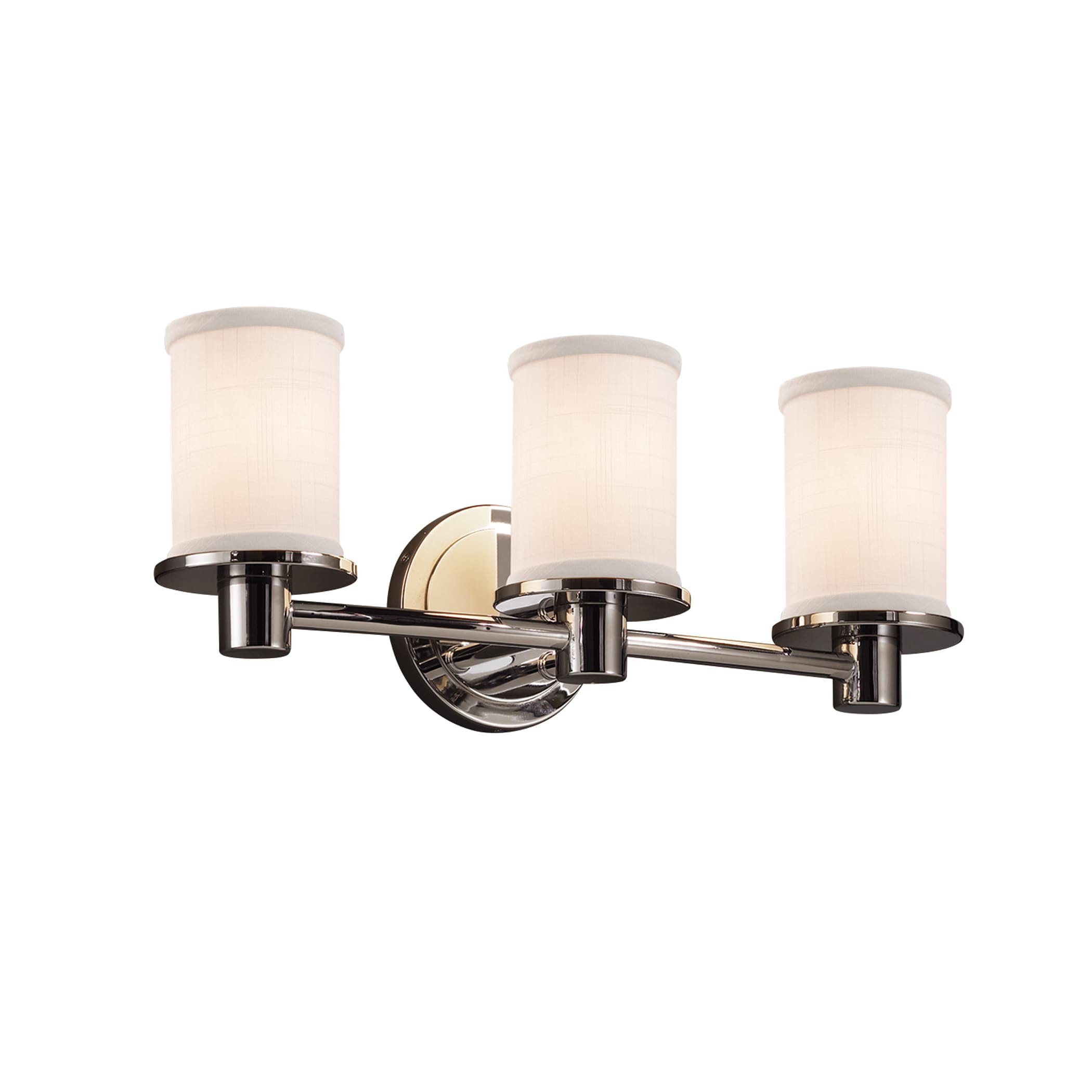 Justice Design Group FAB-8513-10-WH-CR-LD Textile 20-in 3-Light Polished Chrome LED Traditional Vanity Light