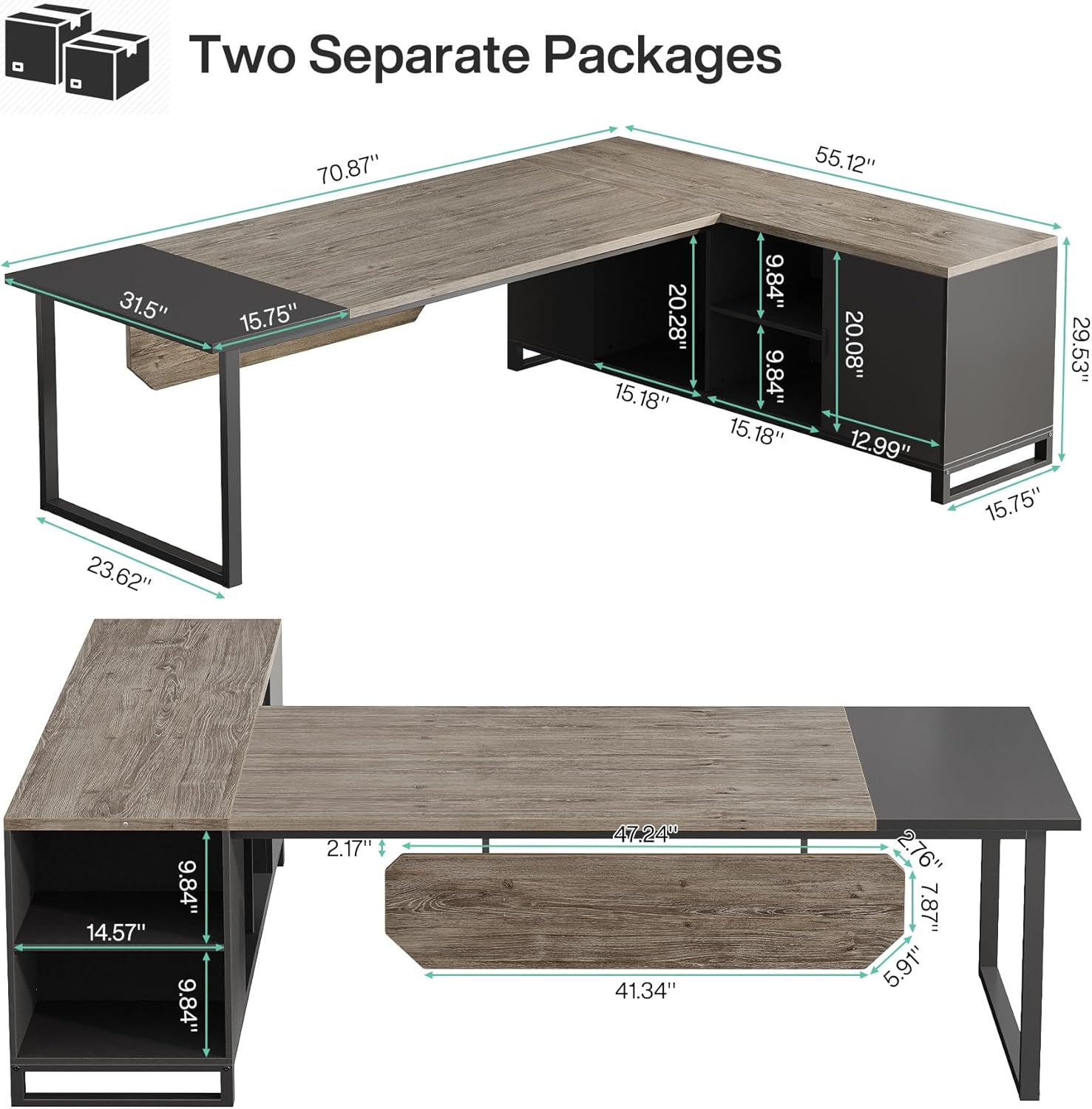 Tribesigns LWFD-XK00665 Office-Tables - View #4