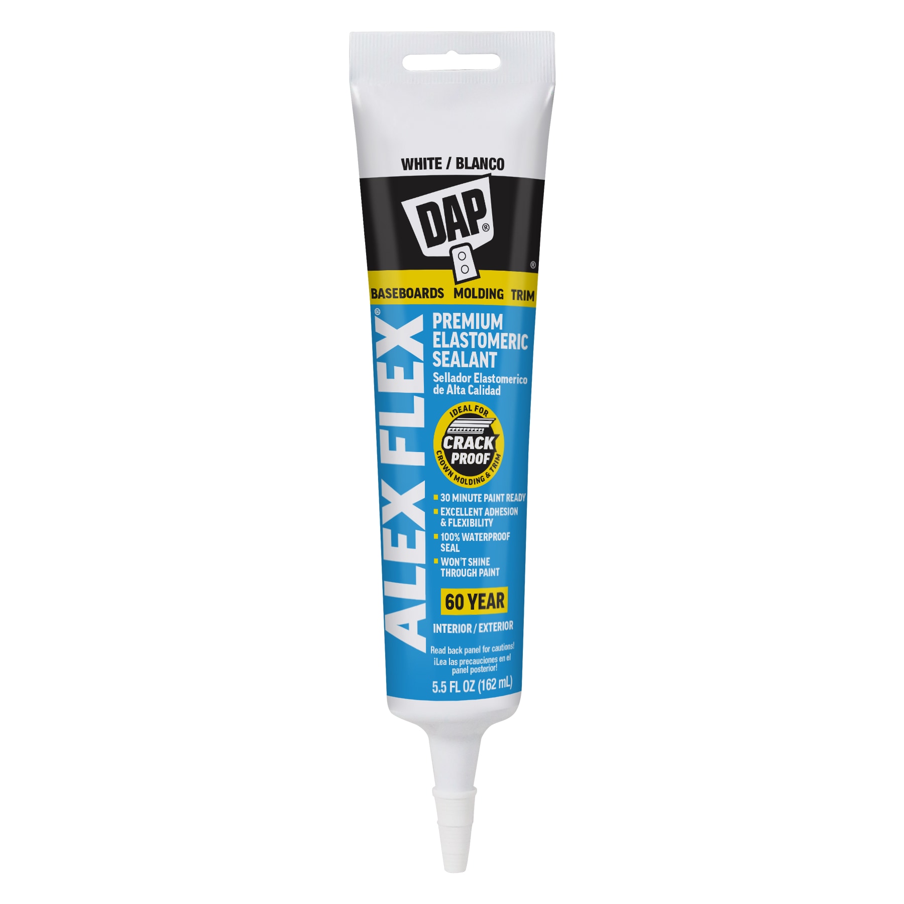 DAP ALEX Flex 5.5-oz Paint trim White Paintable Latex Caulk #11455