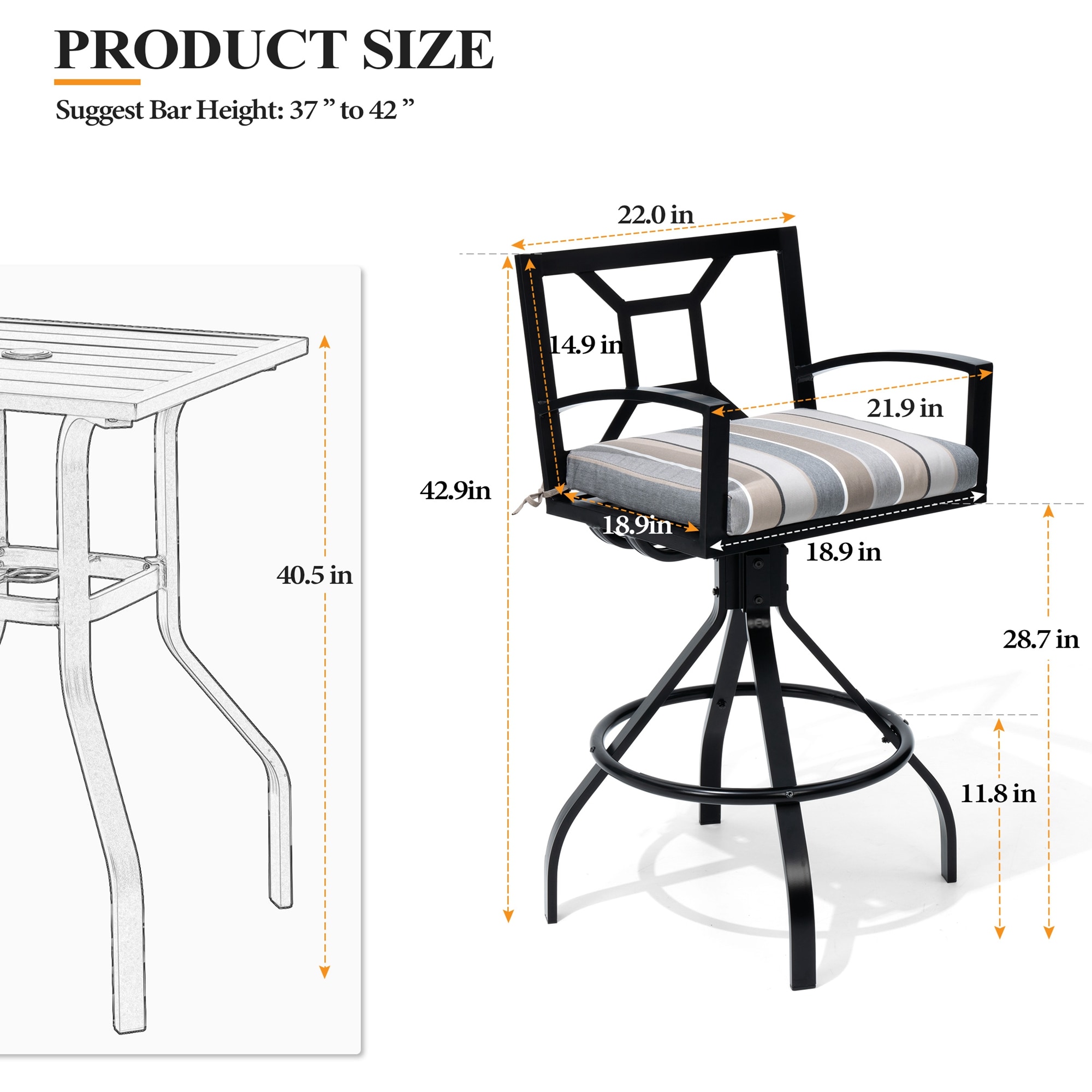 Crestlive Products CL-ST017CHA-2 stools - View #2