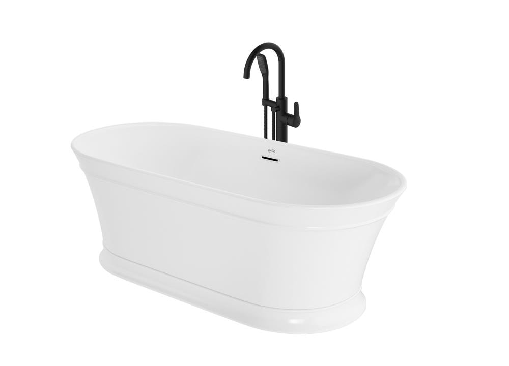 Lyndsay 67" White Acrylic Freestanding Soaking Bathtub