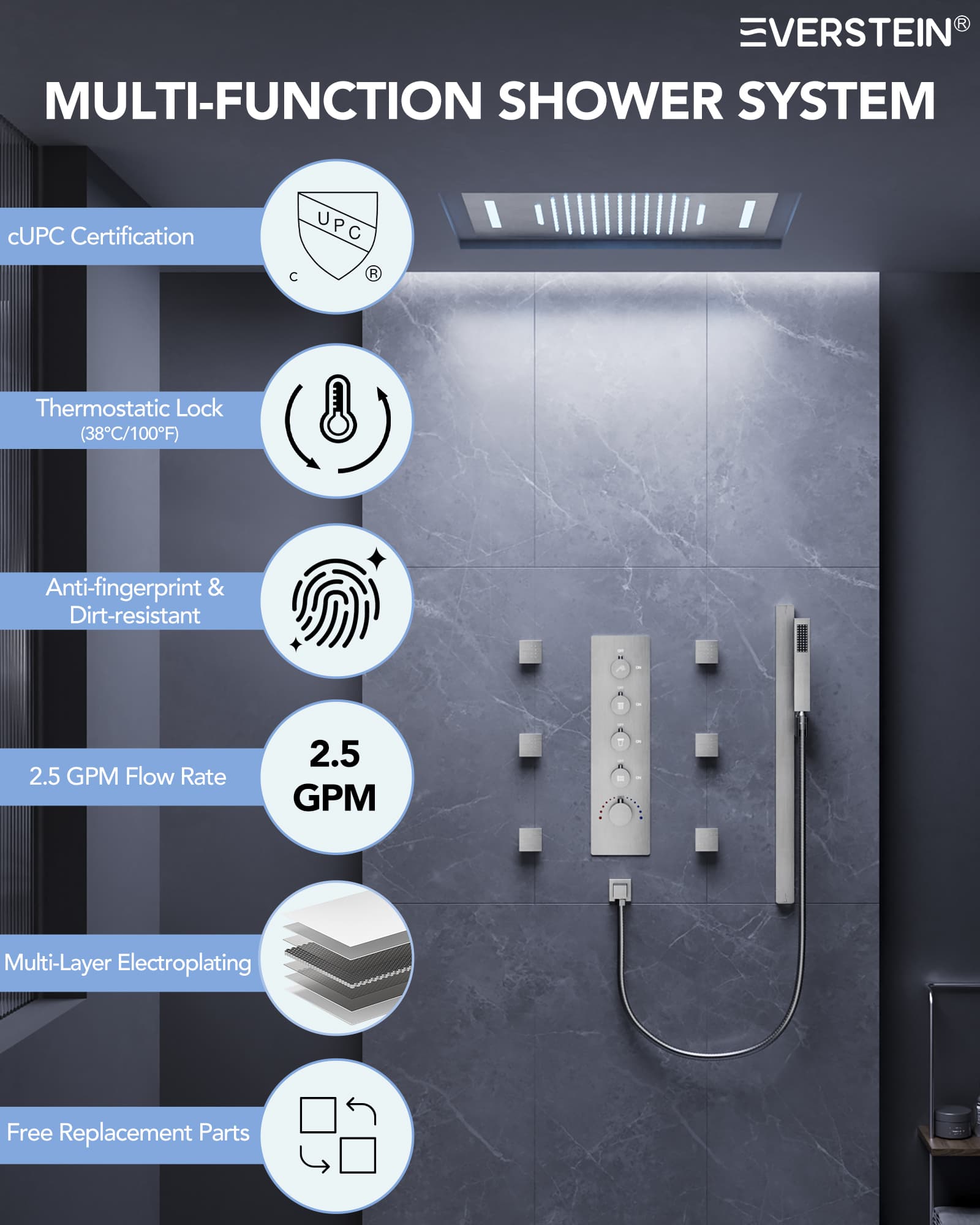EVERSTEIN SFS-1025-NK Tub-Shower-Faucets - View #2