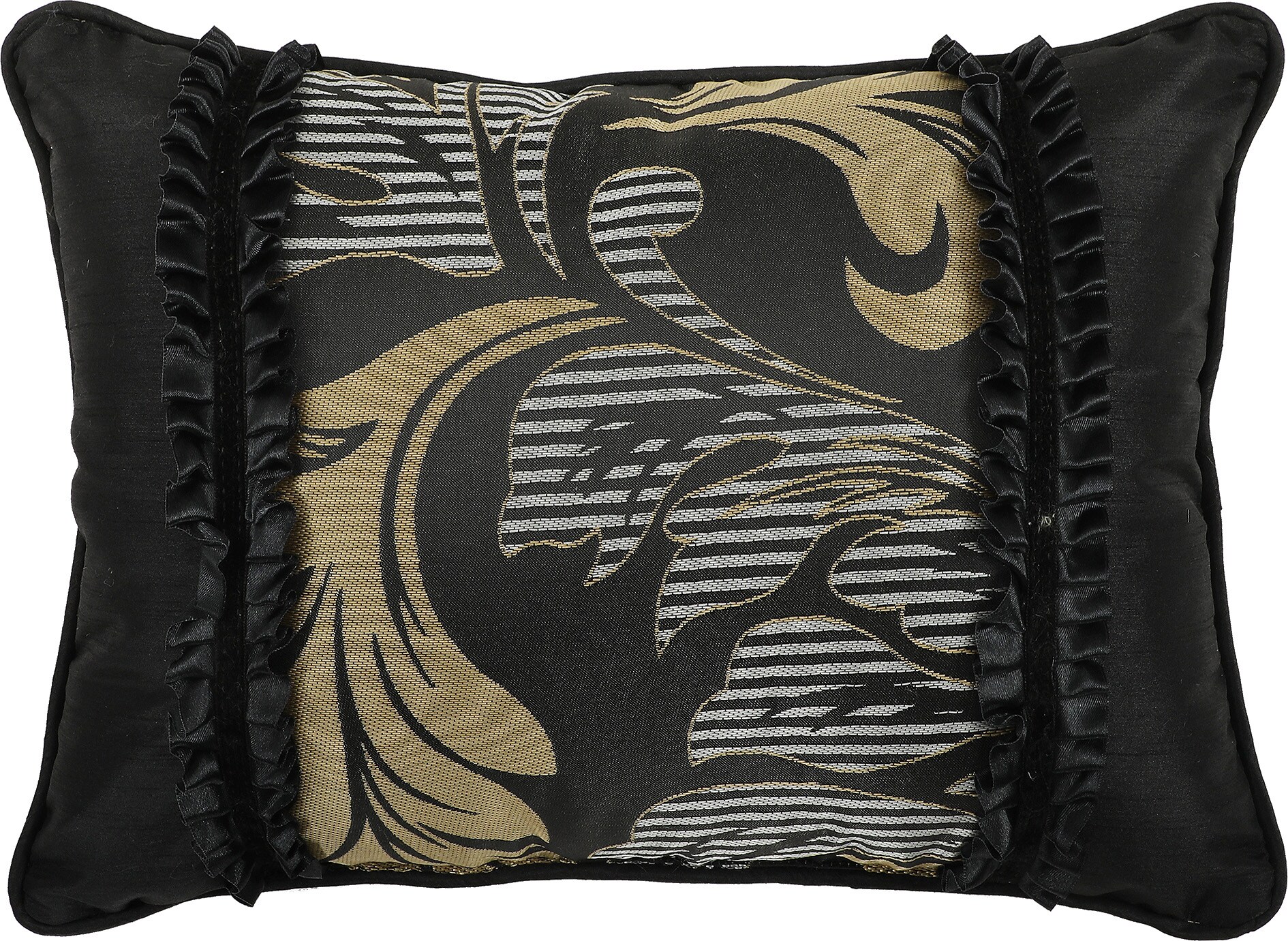 Grand Avenue Lincoln 7-Piece Black/Gold Queen Comforter Set in the