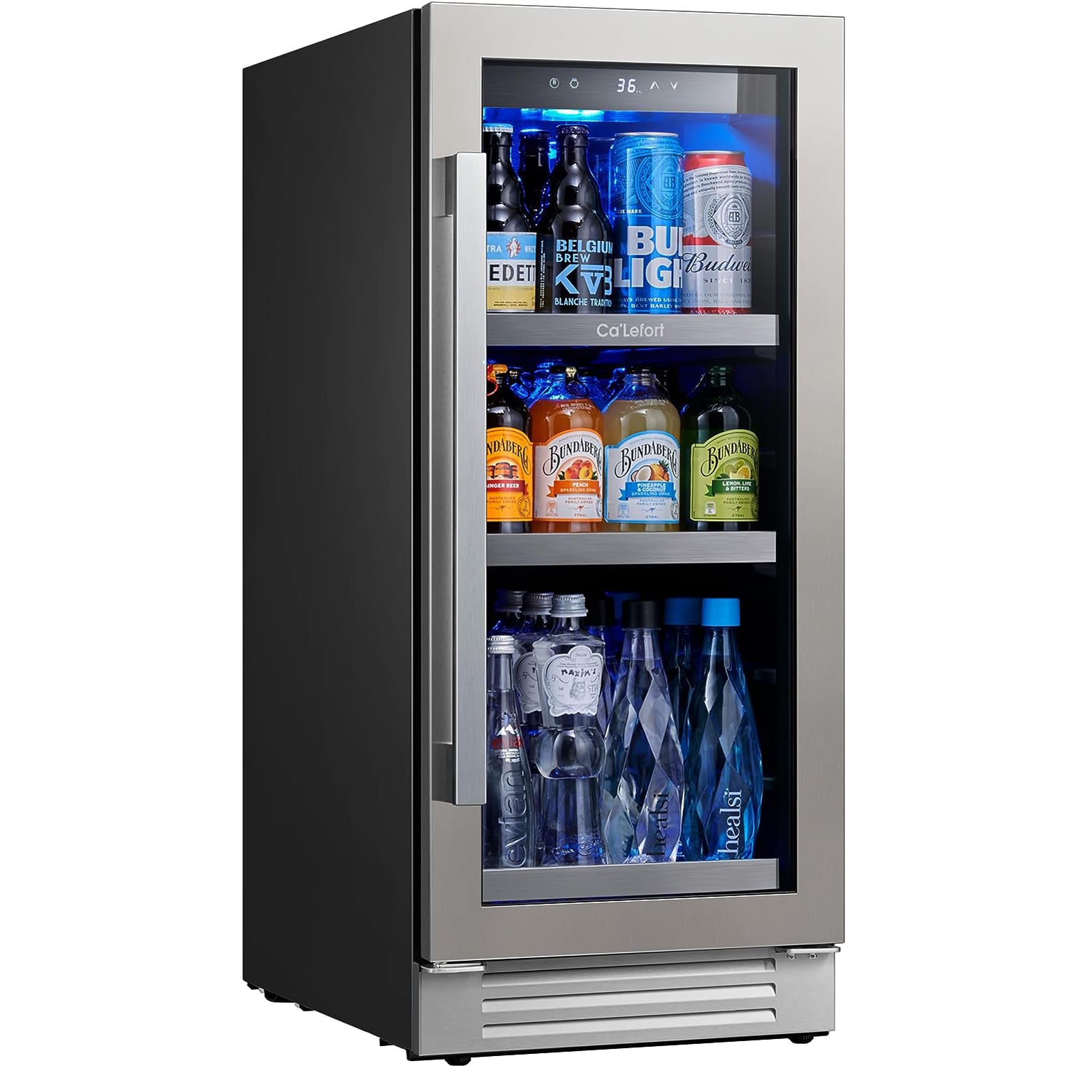 101 Can Small Refrigerator, Mini Drink Fridge, Beverage Cooler for Home & Office, Stainless Steel