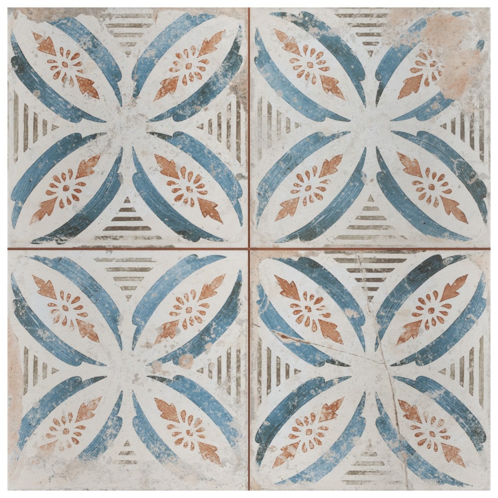 Affinity Tile Kings Root Petal 18-in x 18-in Matte Ceramic Patterned ...