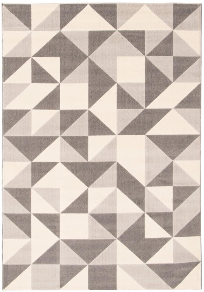 ECARPETGALLERY 350950 Delta 5 x 8 (ft) Polypropylene Gray Rectangular Indoor Geometric Area rug