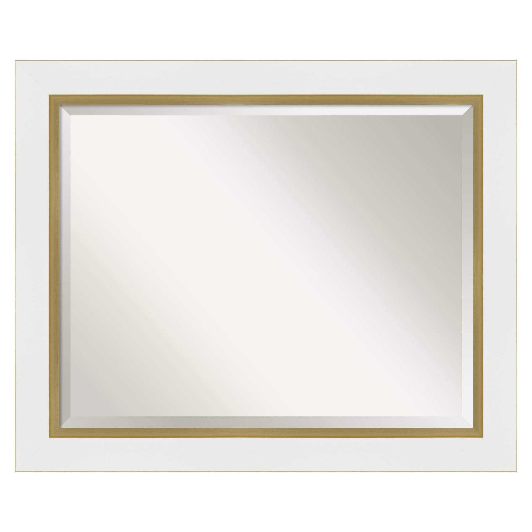Eva White Gold Rectangular Wall Mirror with Polystyrene Frame