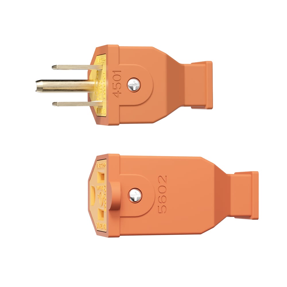 ELEGRP - Male and Female Extension Cord Replacement Plug Connector Set Straight Blade 2 Pole 3 W...