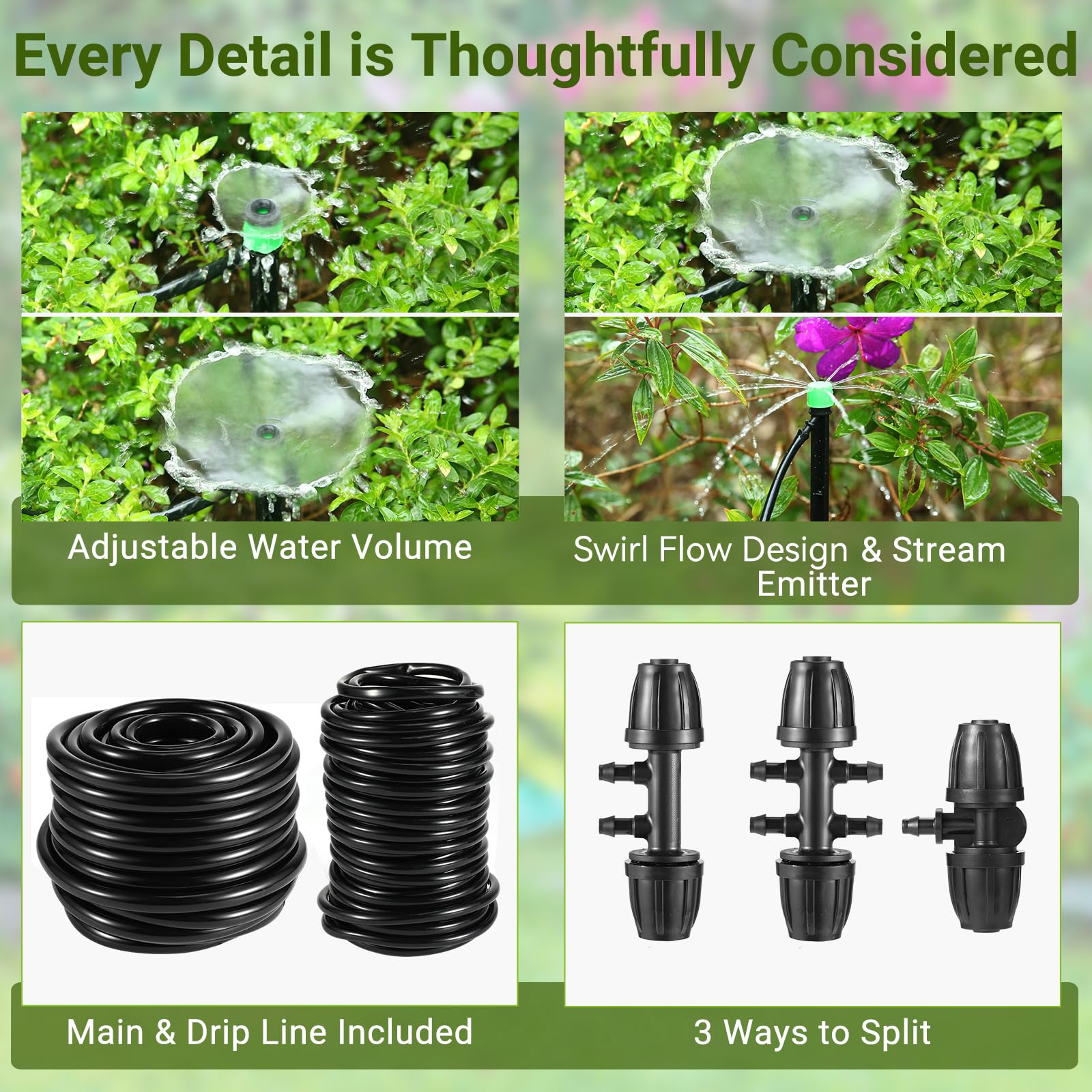 ITOPFOX Drip Irrigation Kit Adjustable Watering System for Garden ...