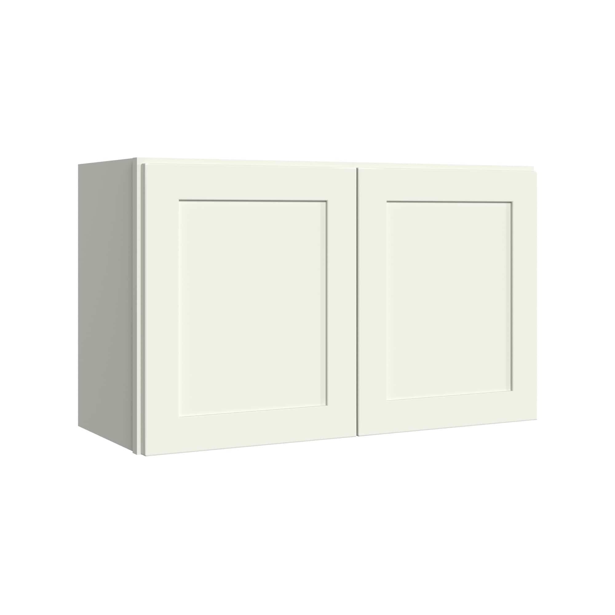 KraftMaid Momentum W3018G71 Deveron 30-in W x 18-in H x 12-in D Dove White Wall Fully assembled Plywood Cabinet (Recessed Panel Shaker)