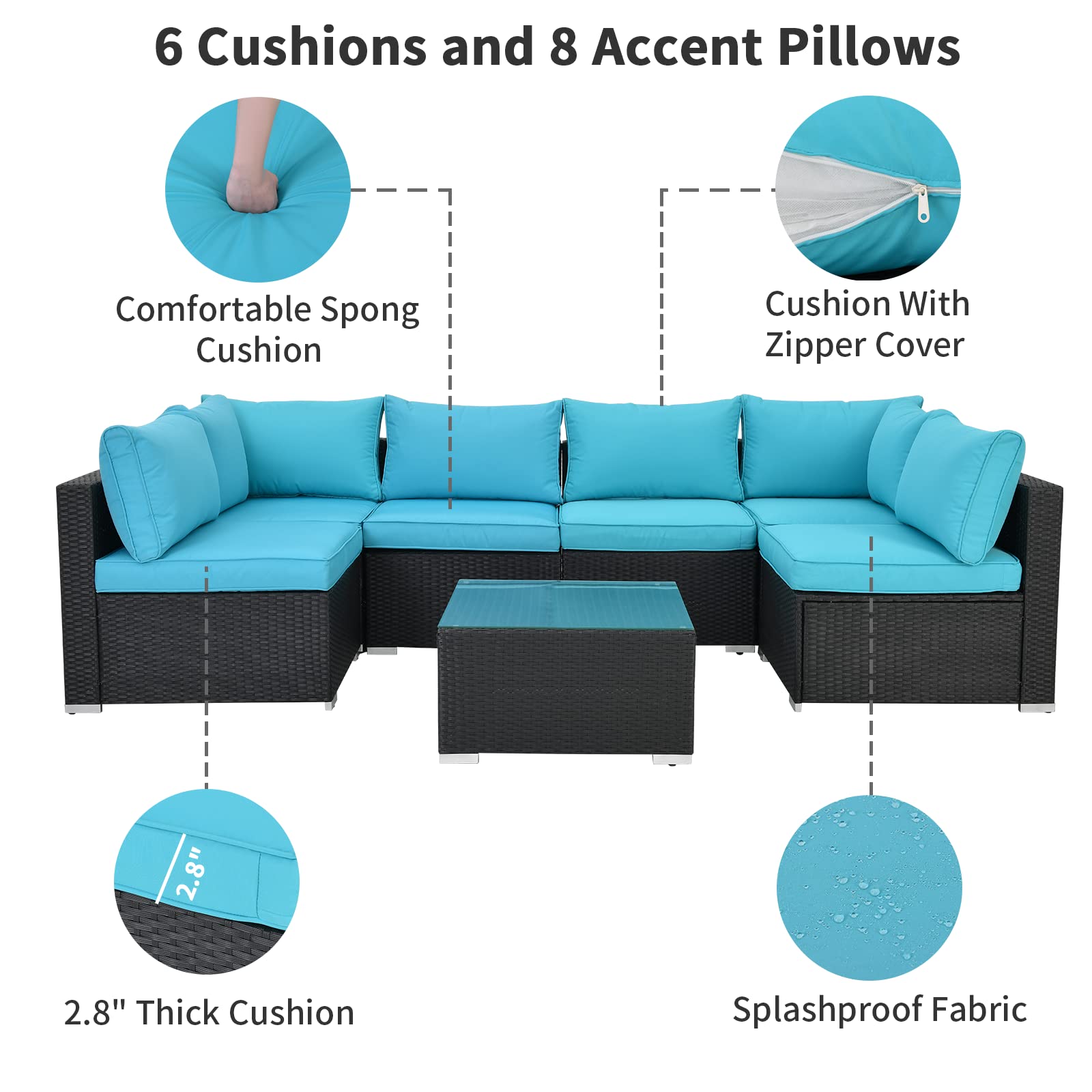 CESICIA R18-4P-GY Patio-Conversation-Sets - View #4