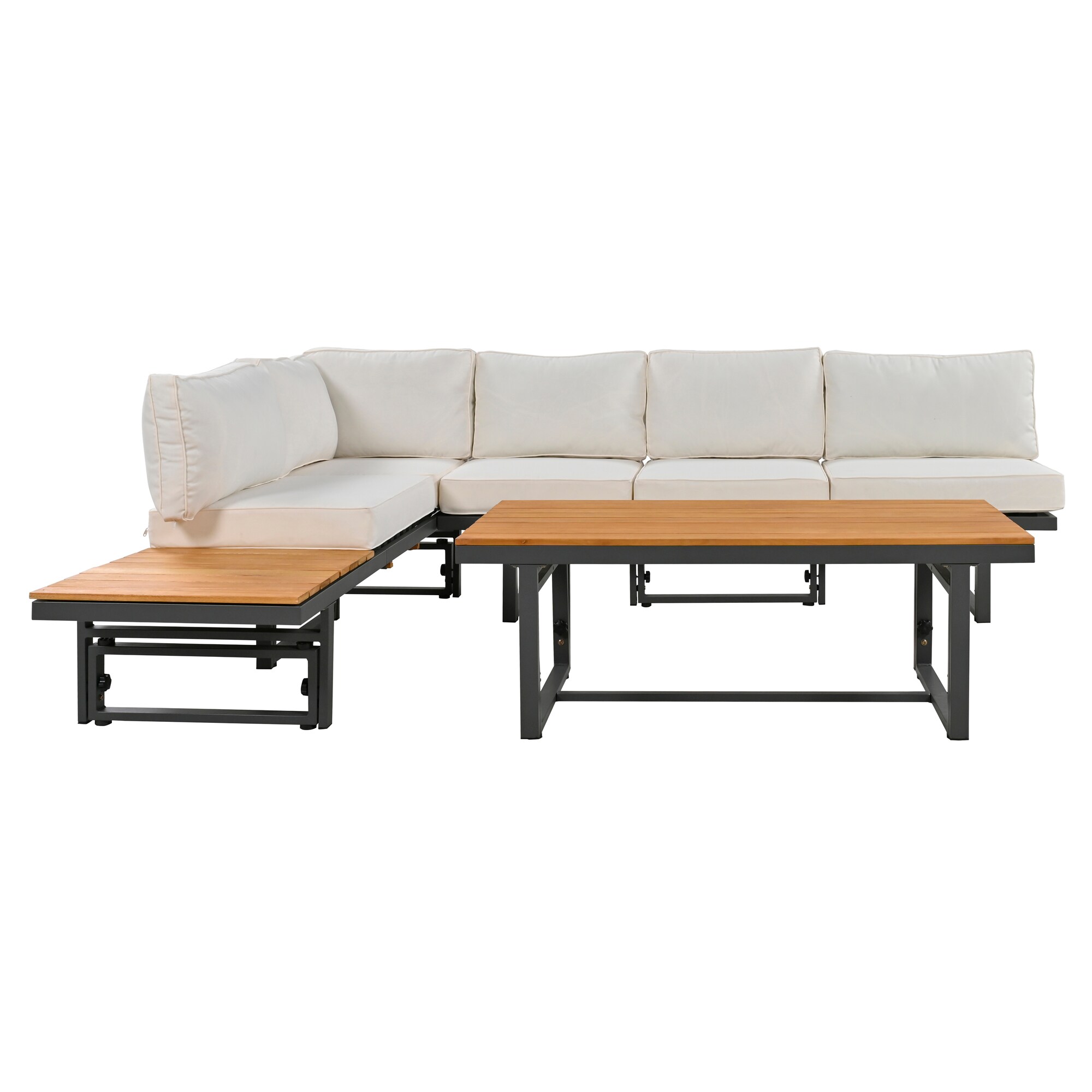 Bayfeve BFTM-5A-PCS 3 -Piece 2 Patio Sofa Conversation Set with Off-white Cushions