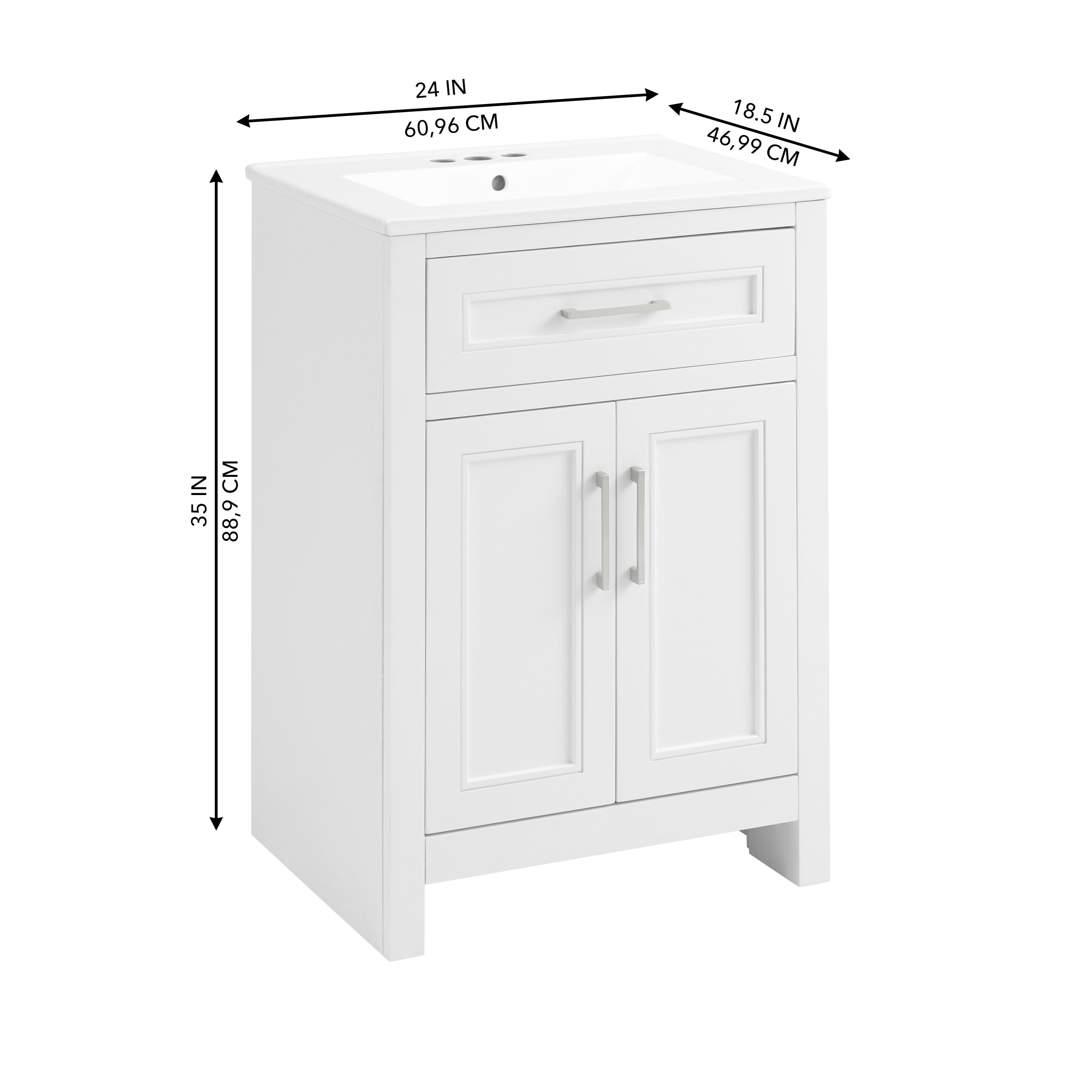 Style Selections Jeanette 24-in White Undermount Single Sink Bathroom ...
