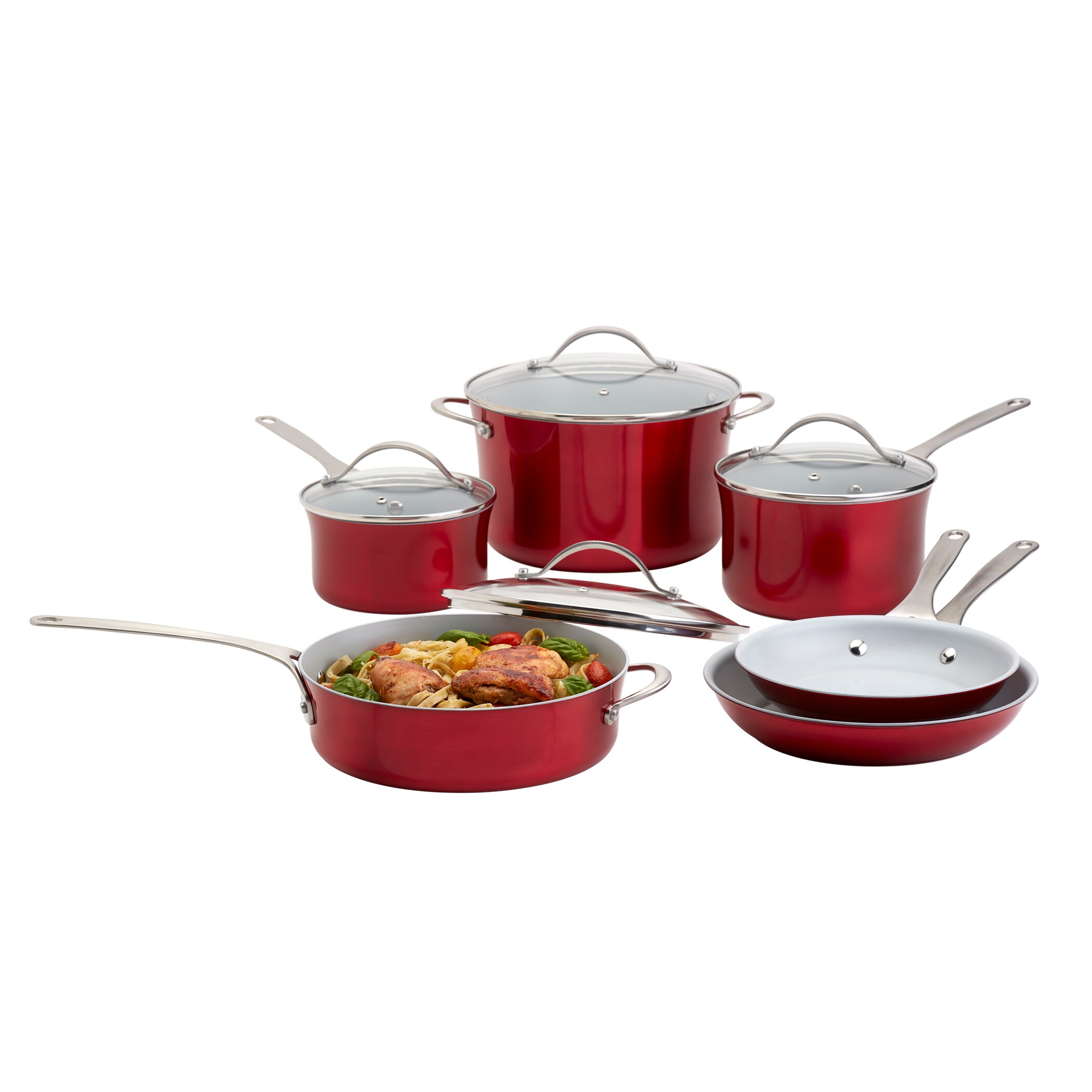 Epicurious 10PC Cookware 11.25-in Aluminum Cookware Set with Lid