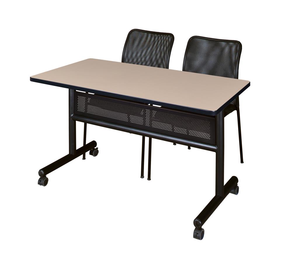 Regency MKFTM4824BE75BK Training Off-white 4-Person Training Table (48-in W x 29-in H)