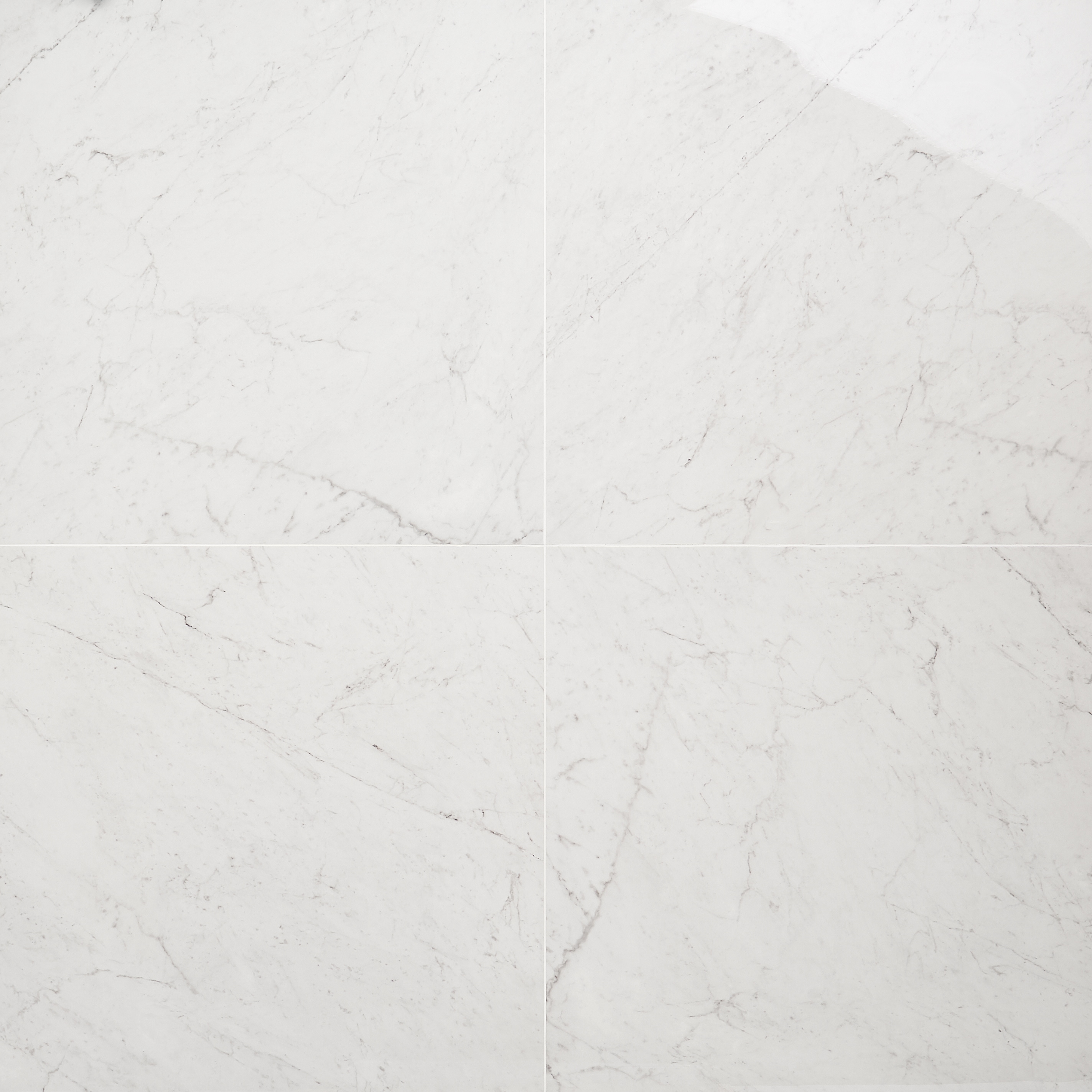 Saroshi 24" x 24" Polished White Marble Look Porcelain Tile