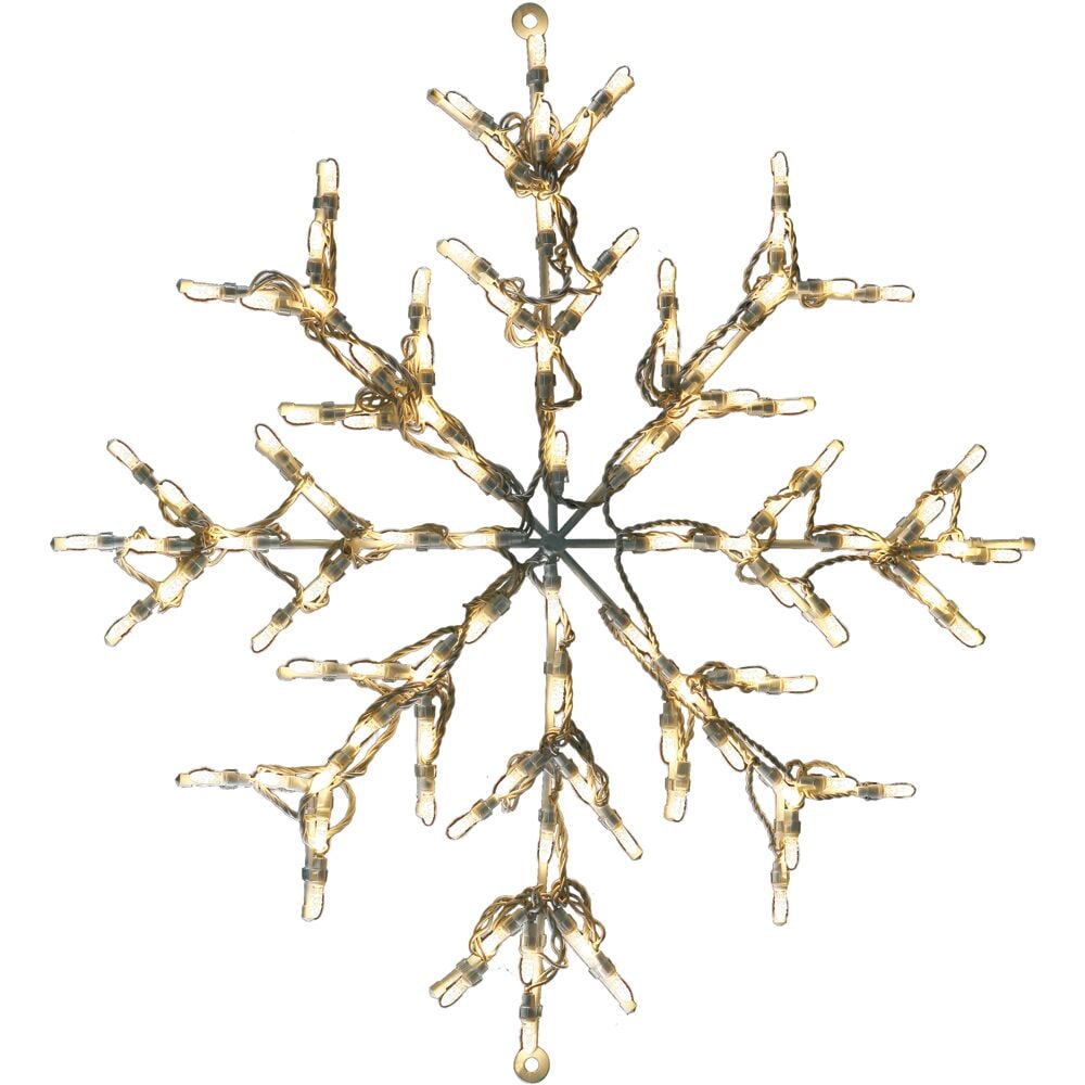 Fraser Hill Farm FFCHLED030-STR0-WT 30-Inches Hanging Snowflake Light with White LED Lights