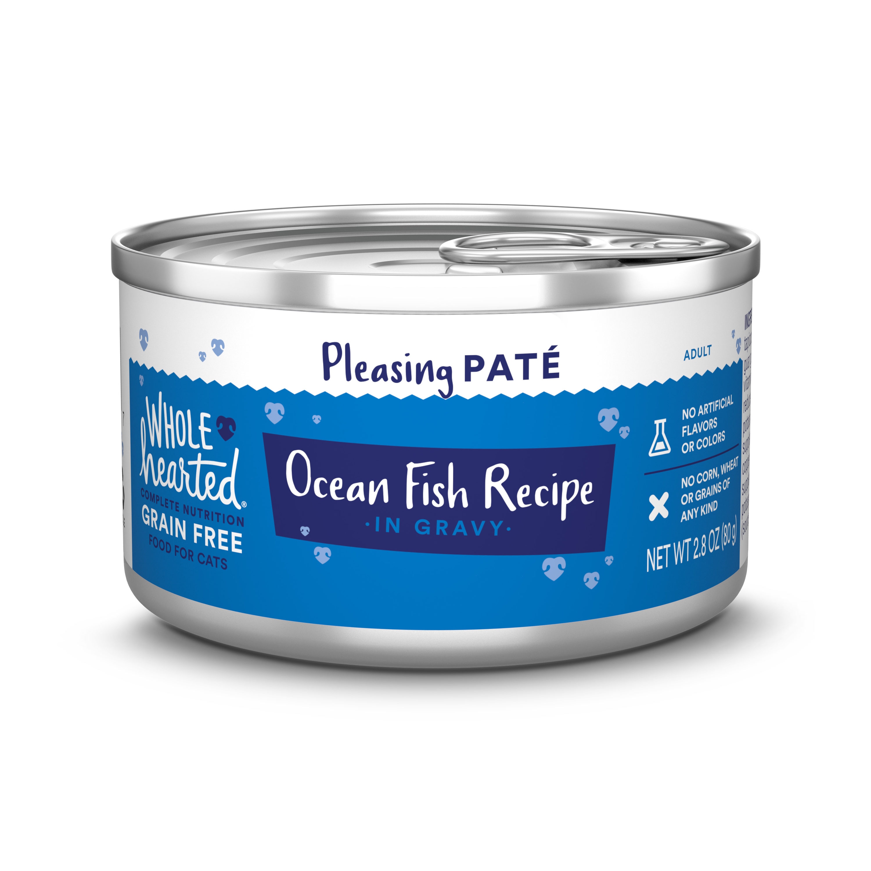 WholeHearted Grain Free Ocean Fish Recipe Pate Adult Wet Cat Food - 2.8 oz - All-Natural Ingredients - Seafood Medley Flavor - Real Ocean Fish - No -  2914535