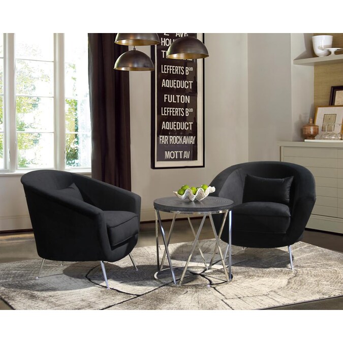 Armen Living Tulare Modern Black Accent, Black Living Room Chairs