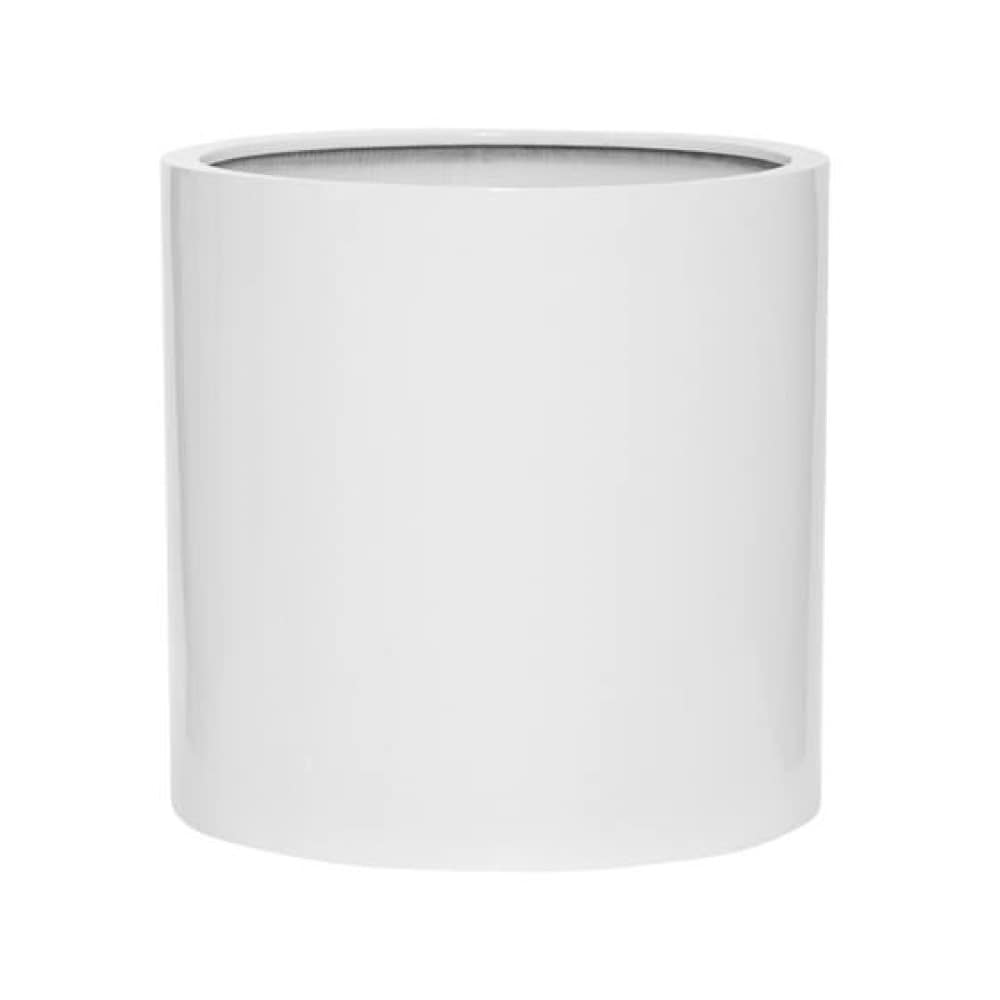 Pottery Pots E1014-50-W Round 19.69-in W x 19.69-in H x White Fiberstone Indoor/Outdoor Planter