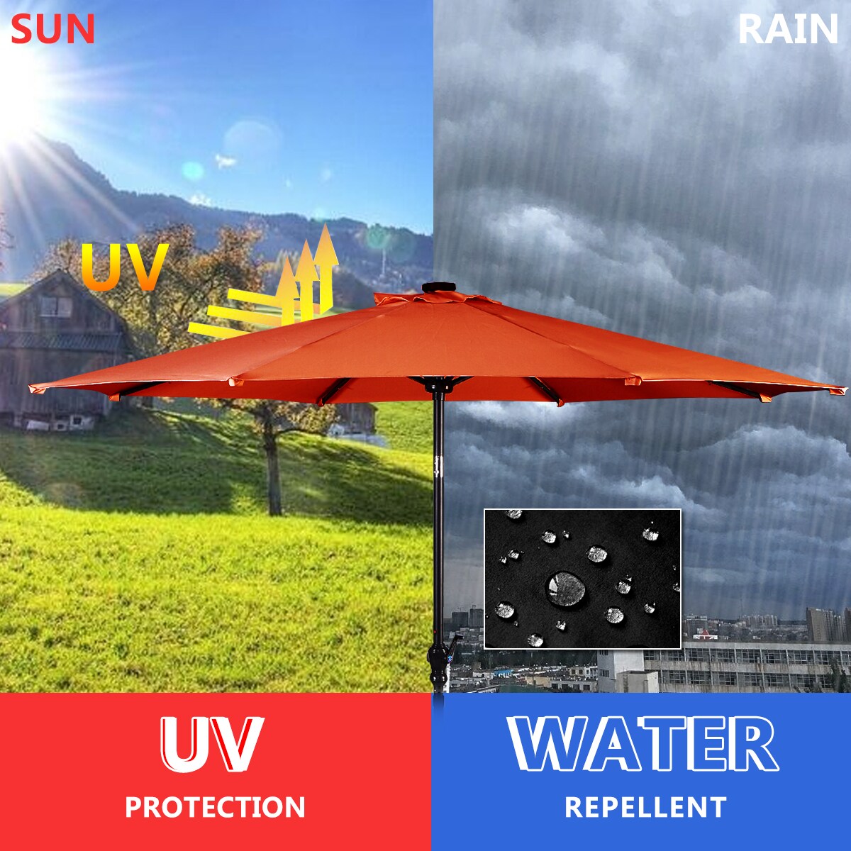 Costway OP2805OR Umbrellas-2 - View #4