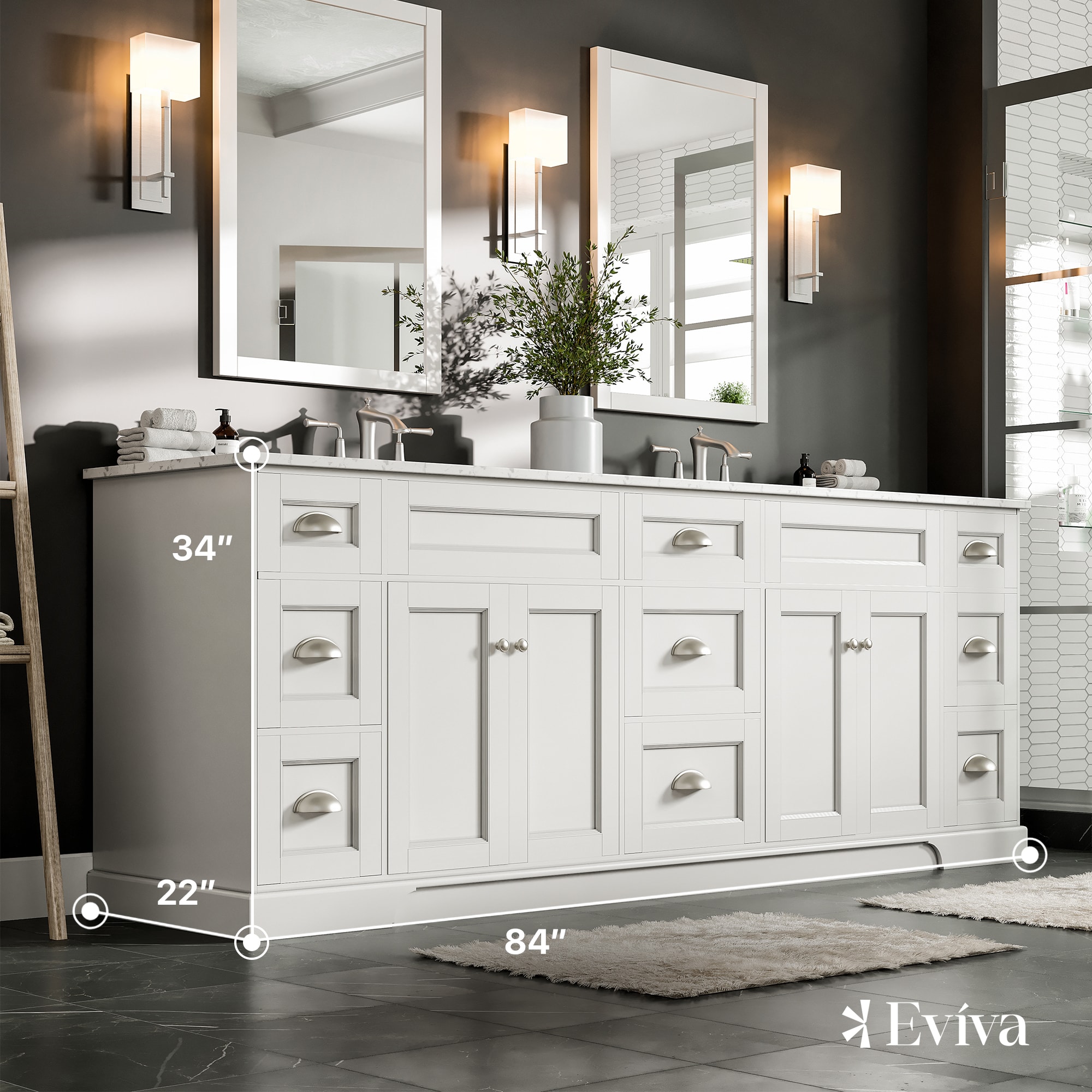 Eviva EVVN666-84WH Bath-Vanity-Combo - View #2