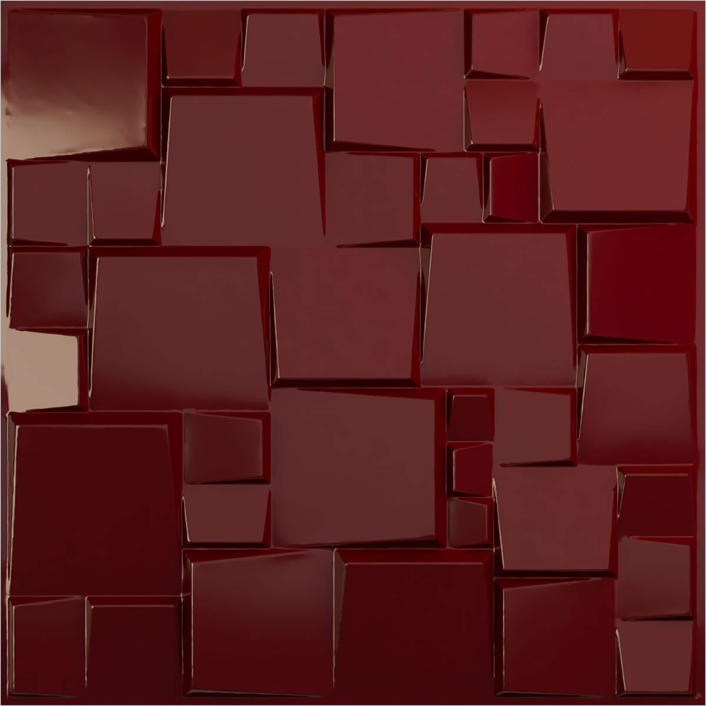 Ekena Millwork WP20X20MSHML-CASE-12 19-5/8-in x 19-5/8-in Embossed Gloss Merlot PVC Wall Panel 12 -Pack