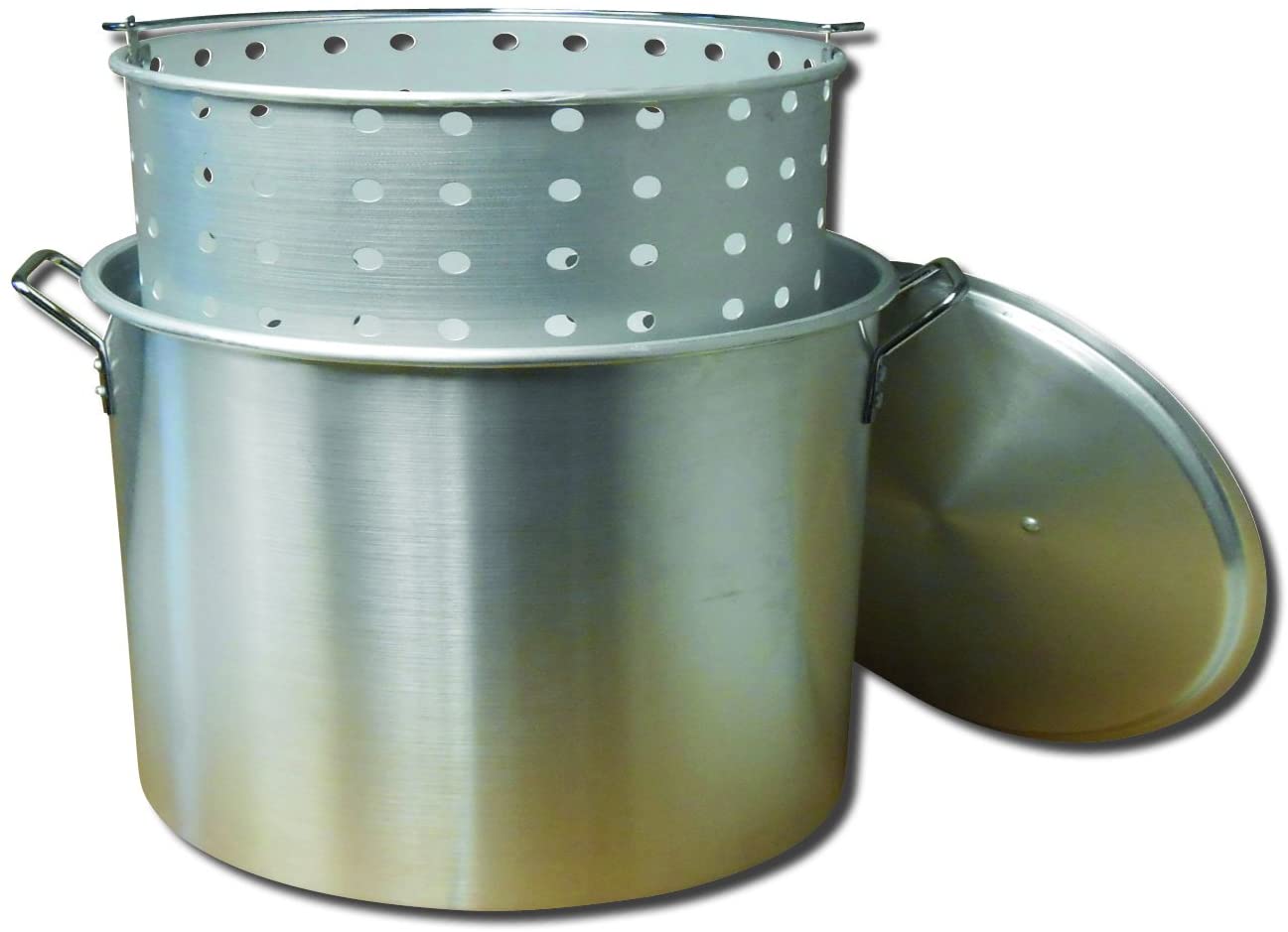 Ballington 13-Gal 16 Stainless Steel Stock Pot w Deep Steamer/Boil Basket  & Lid