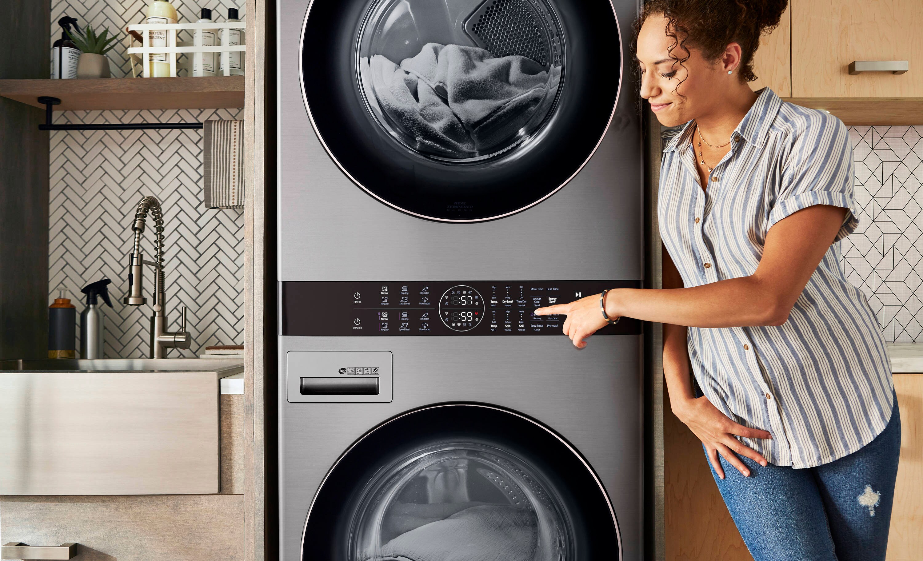 Laundry Tower™ Single Unit Front Load 4.5 Cu. Ft. Washer & 8 Cu. Ft.  Electric Dryer, Stacked Washer and Dryer Units