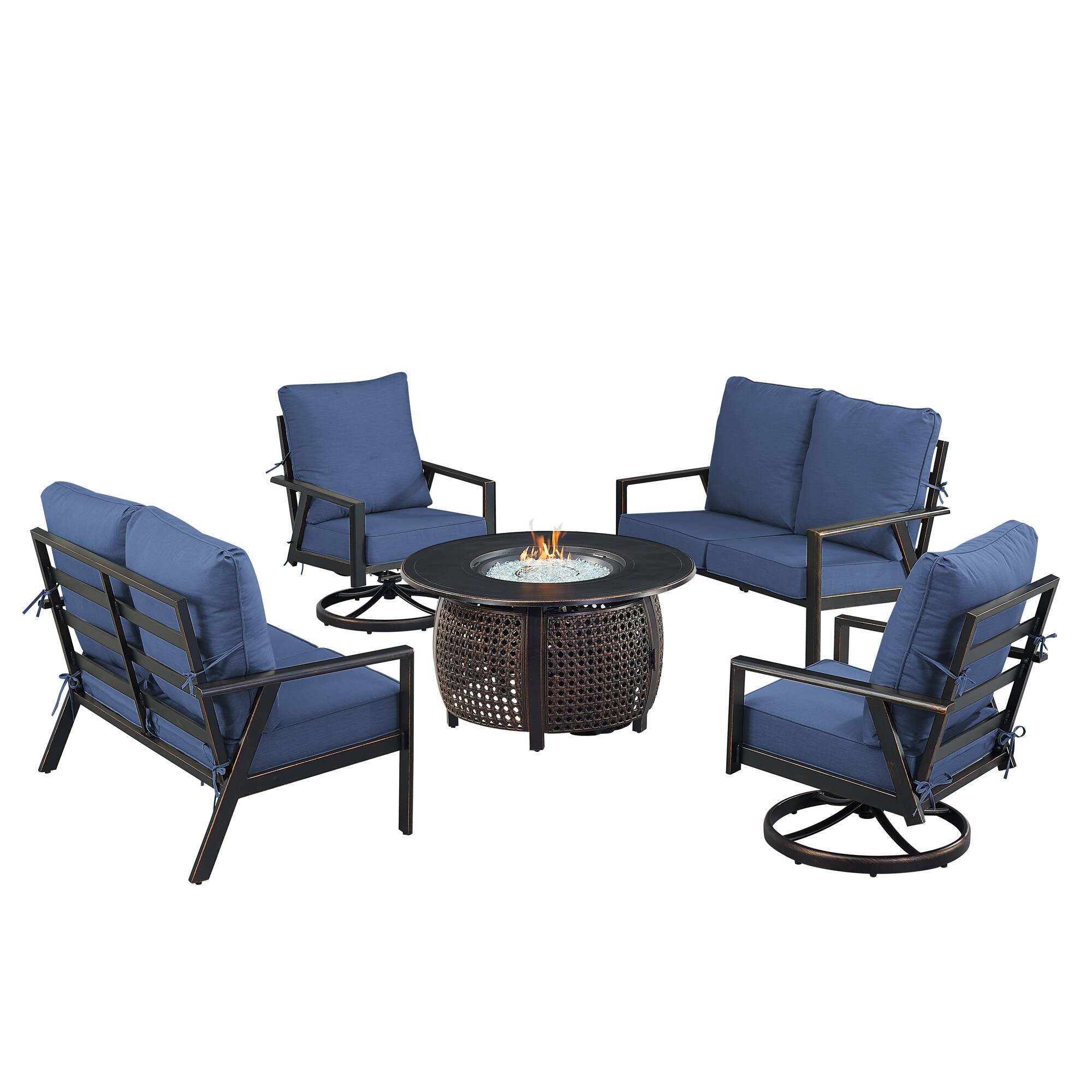 Oakland Living LUX2LS2CHCLIFFBLCUIB Patio-Conversation-Sets - View #2