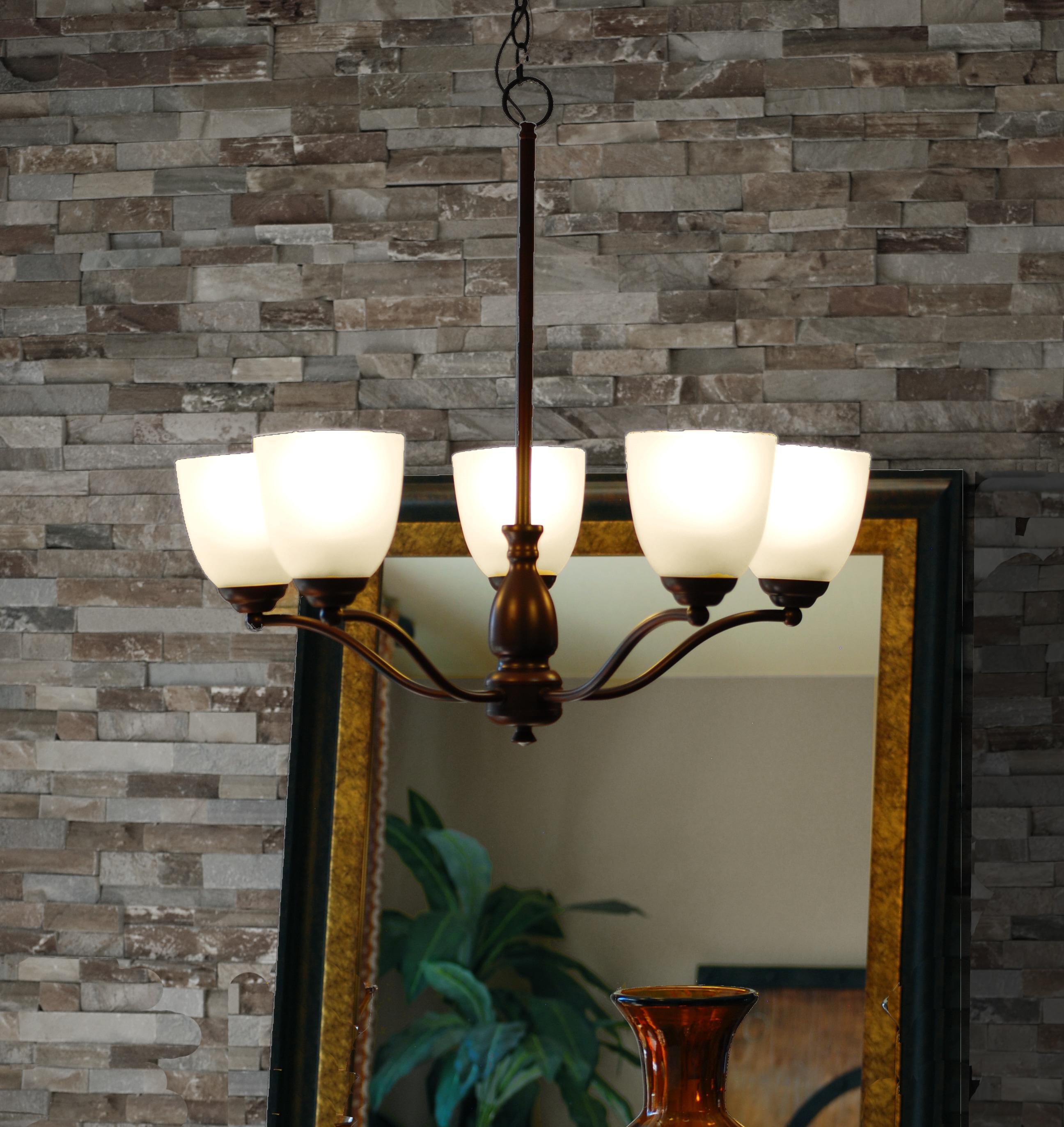 Maxim Lighting 10065FTOI Stefan 5 -Light Oil-rubbed Bronze Modern/contemporary For Use in Bedrooms, Dining Rooms, Foyers, Kitchens, Living Rooms Chandelier