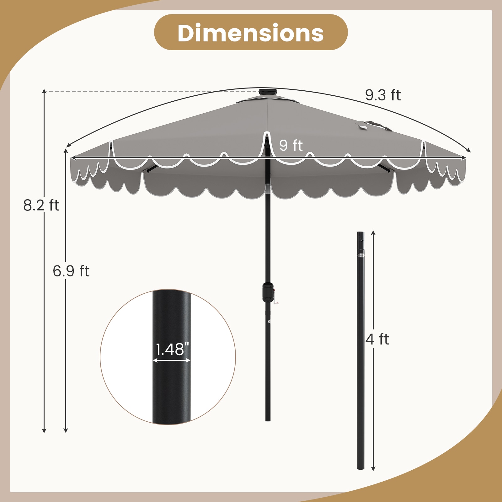 Volenca VOL-M1G9FK Beach-Umbrellas - View #3