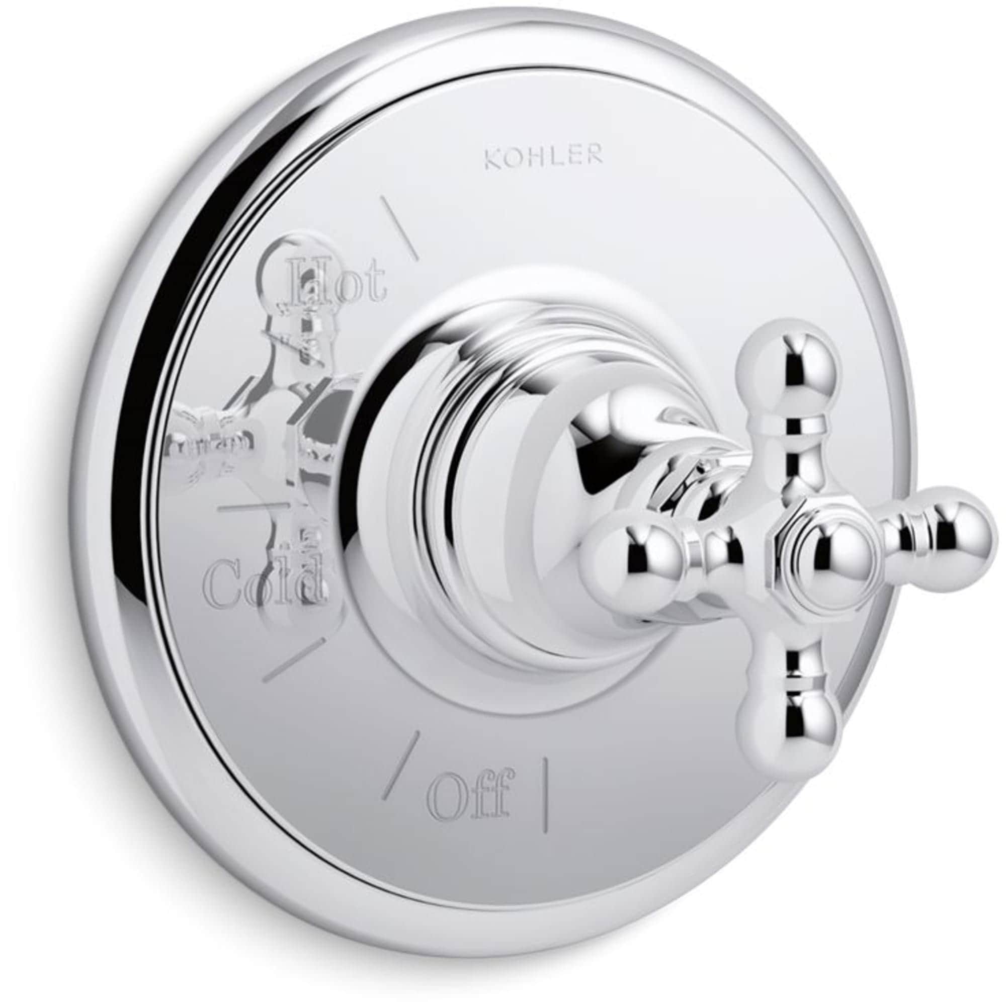 KOHLER TS72767-3-CP Polished Chrome Cross Shower Faucet Handle