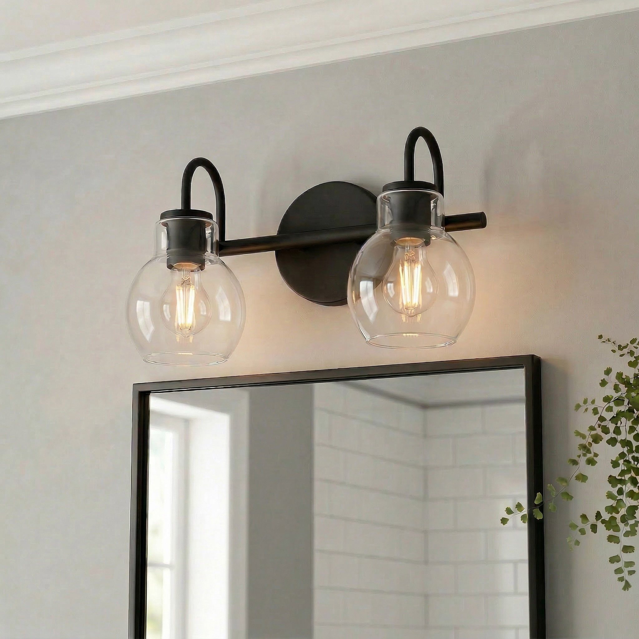 Quoizel Melbourne 14-in 2 Light Matte Black Transitional Bathroom Vanity light