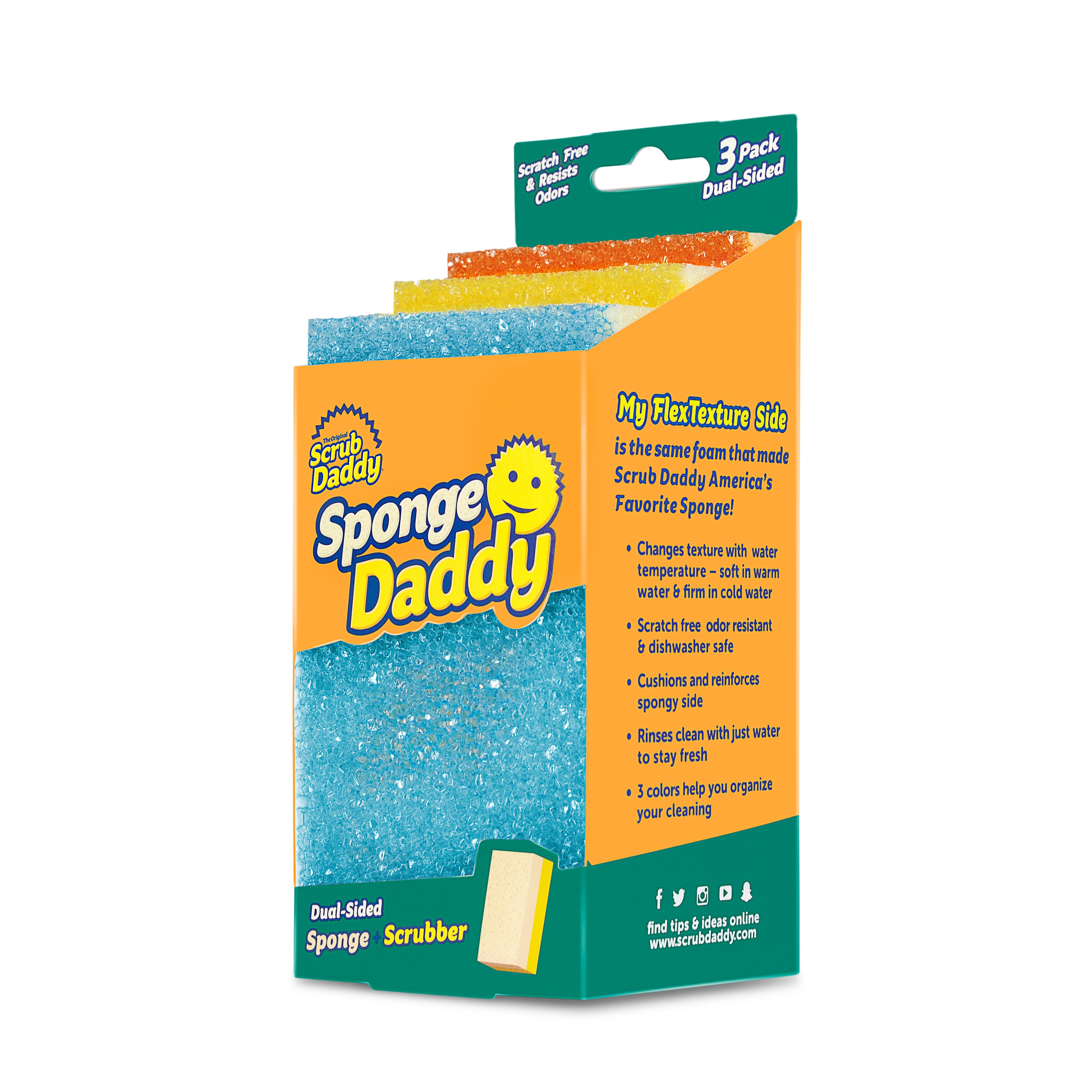 The Original Scrub Daddy - FlexTexture Sponge, Soft in Warm Water, Firm in  Cold, Deep Cleaning, Dishwasher Safe, Multi-use, Scratch Free, Odor