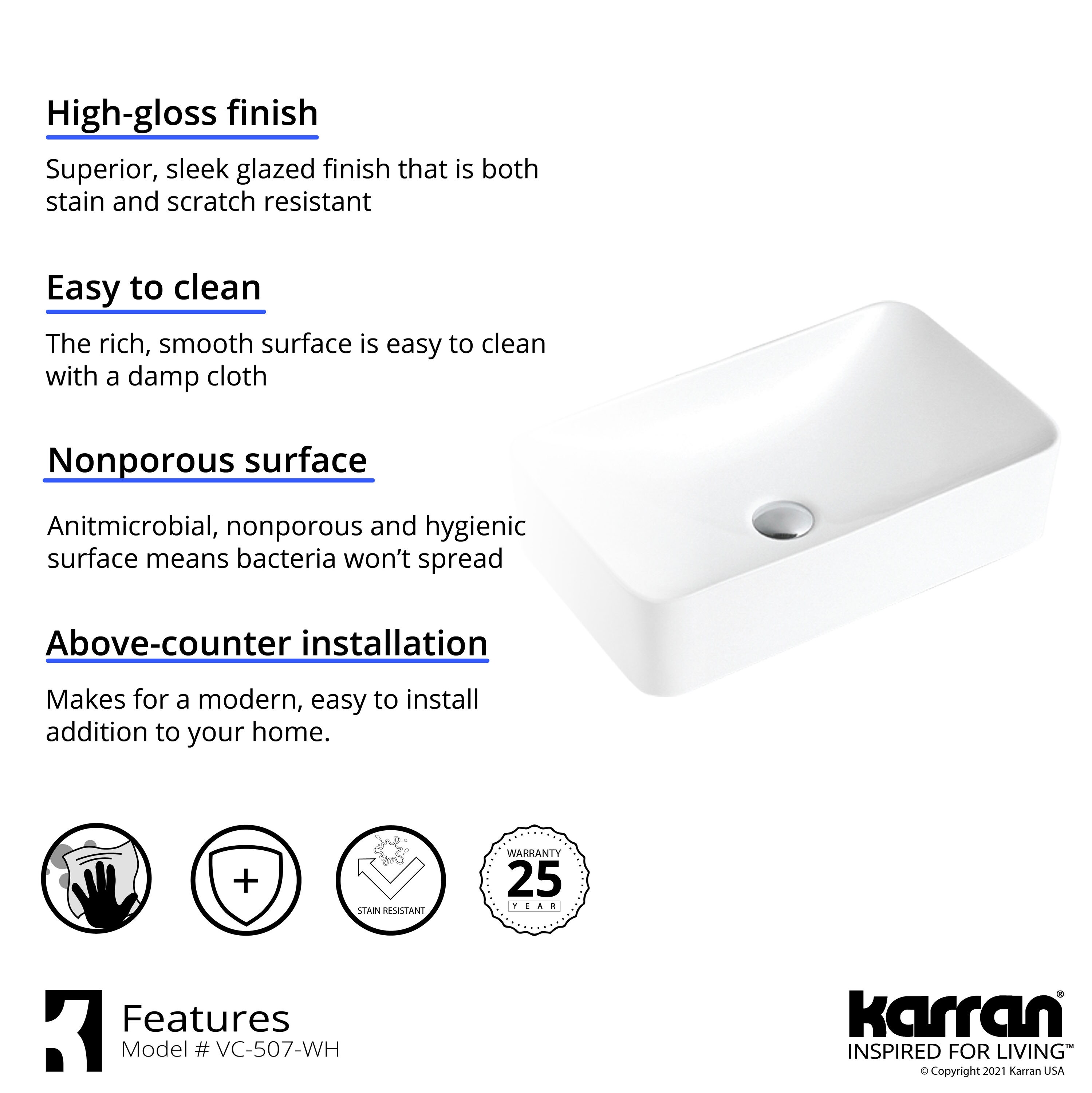 Karran VC-507-WH Bath-Sink - View #4