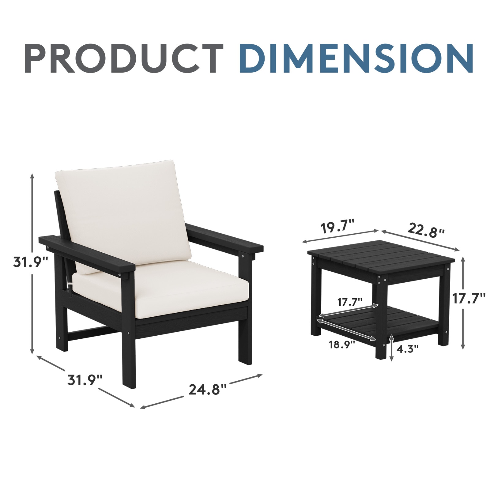 VOUA ZHSF03-BJ-BK Patio-Conversation-Sets - View #4