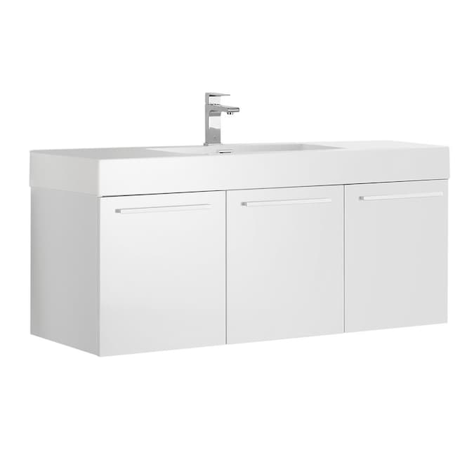Fresca Vista 48in White Single Sink Bathroom Vanity with