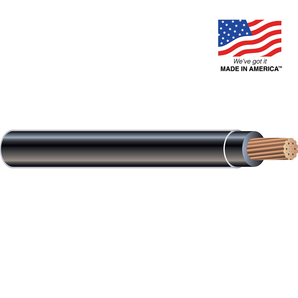 Southwire 50-ft 10-AWG Stranded Black Copper Thhn Wire (By-the-roll) in the  TFFN & THHN Wire department at